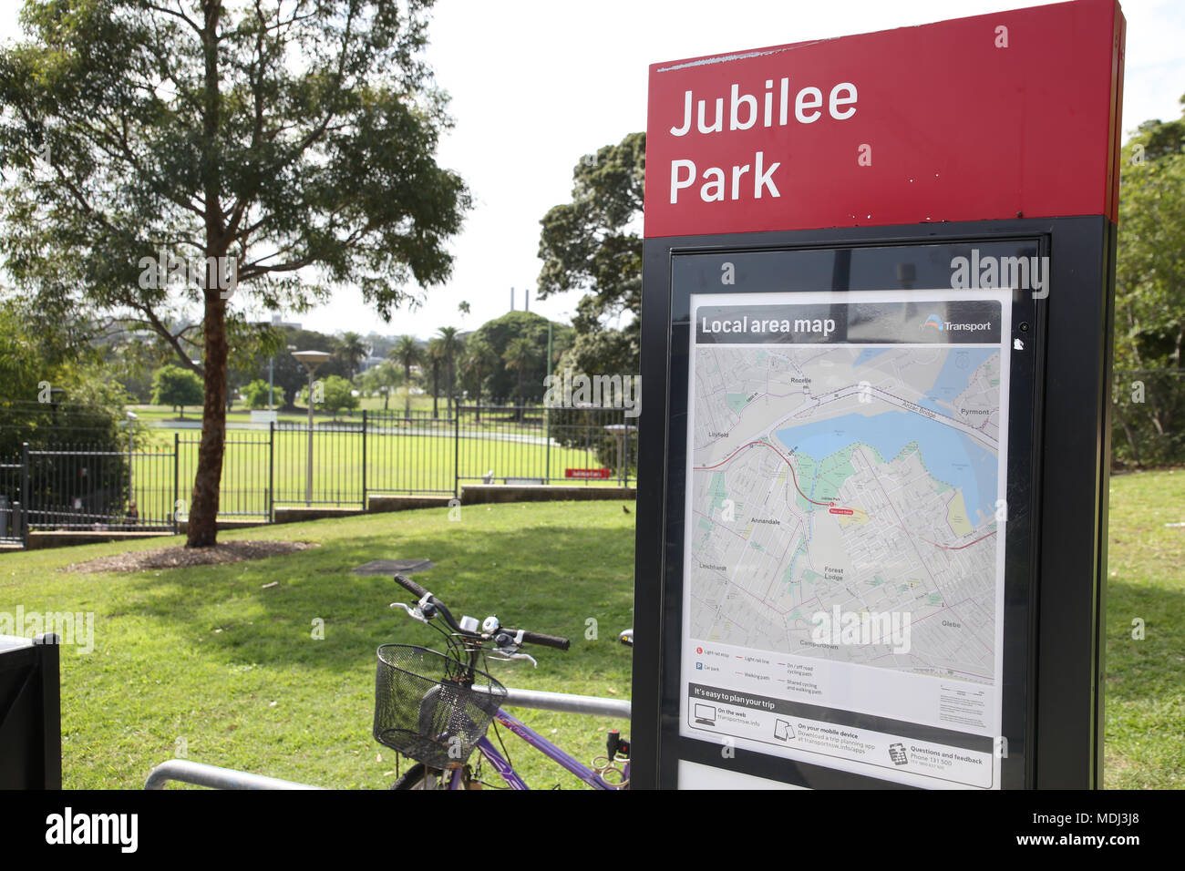 Jubilee Park, Light rail station, Glebe, Sydney, Australia Stock Photo