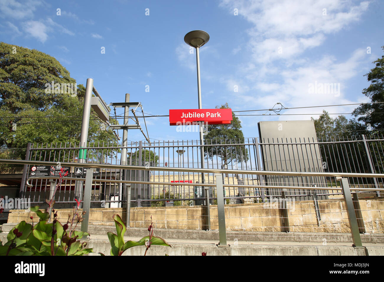 Jubilee Park, Light rail station, Glebe, Sydney, Australia Stock Photo