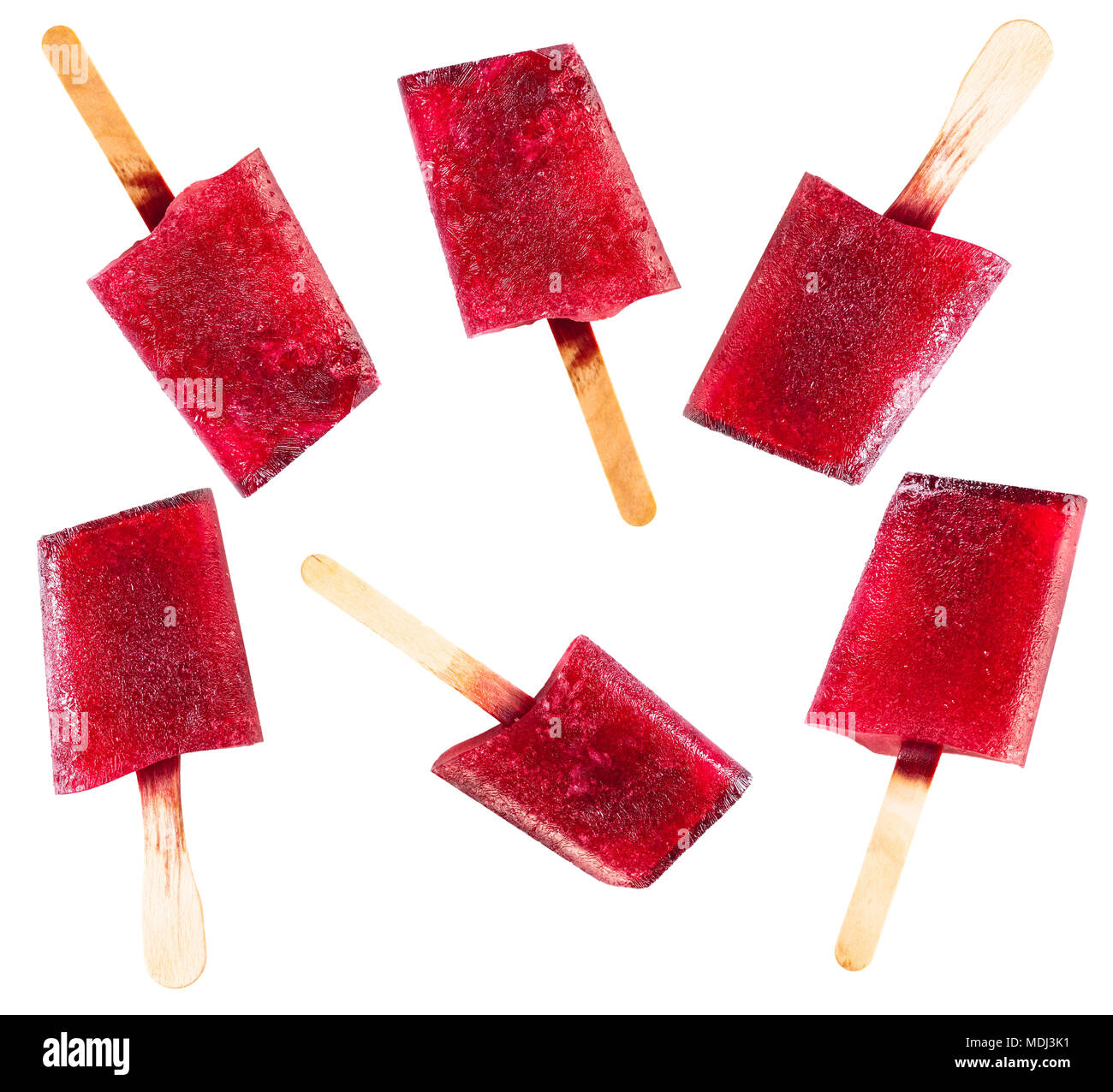 food background, berry fruit ice on white Stock Photo