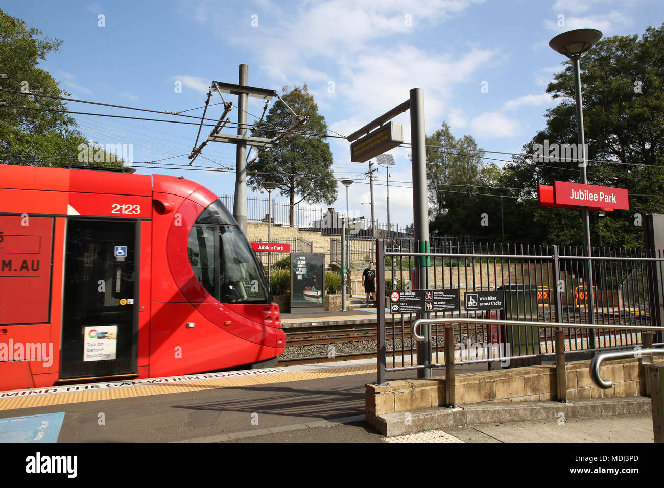 Jubilee Park, Light rail station, Glebe, Sydney, Australia Stock Photo
