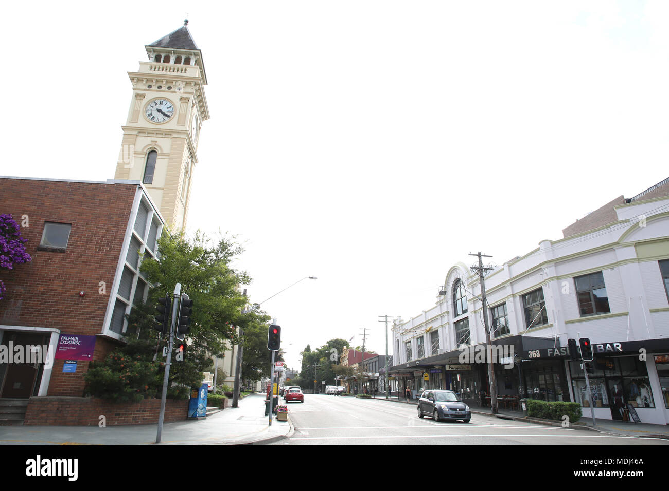 Balmain clock tower at the courthouse and post office Stock Photo Alamy