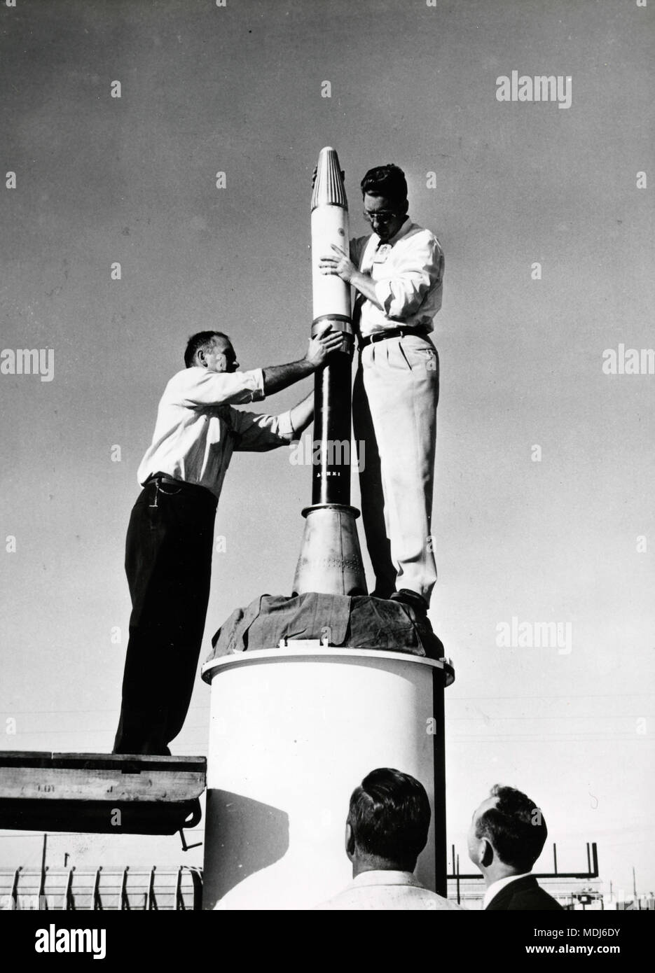 William Hayward 'Bill' Pickering, director of Pasadina JPL lab, USA 1957 Stock Photo