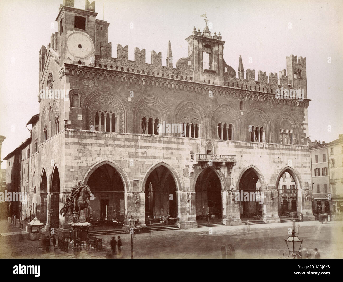 Town Hall, Piacenza, Italy 1880 Stock Photo