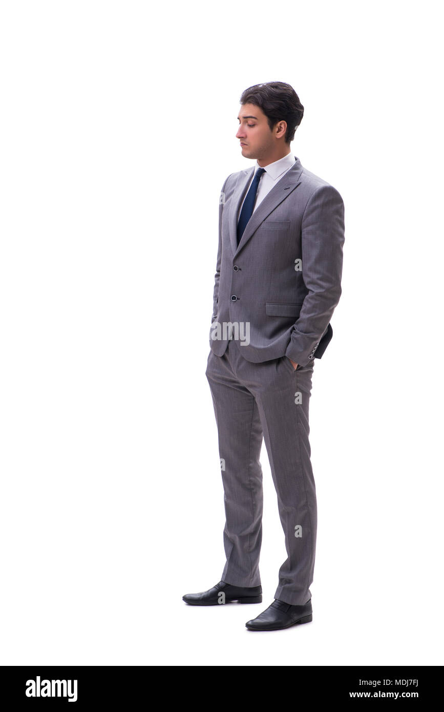 Businessman isolated on the white background Stock Photo - Alamy