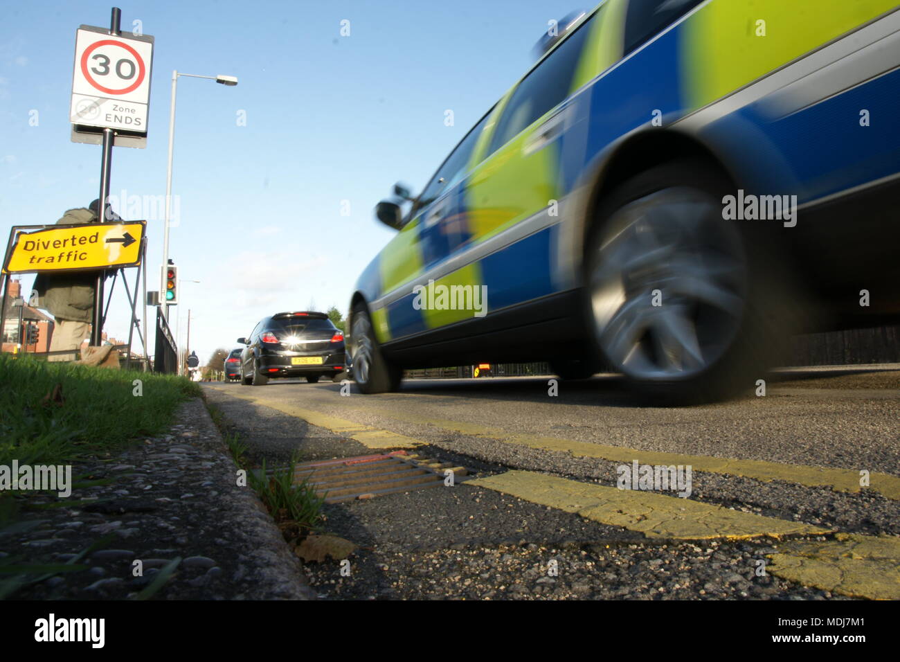 Vehicle collision on motorway road traffic collision, motorway driving Stock Photo