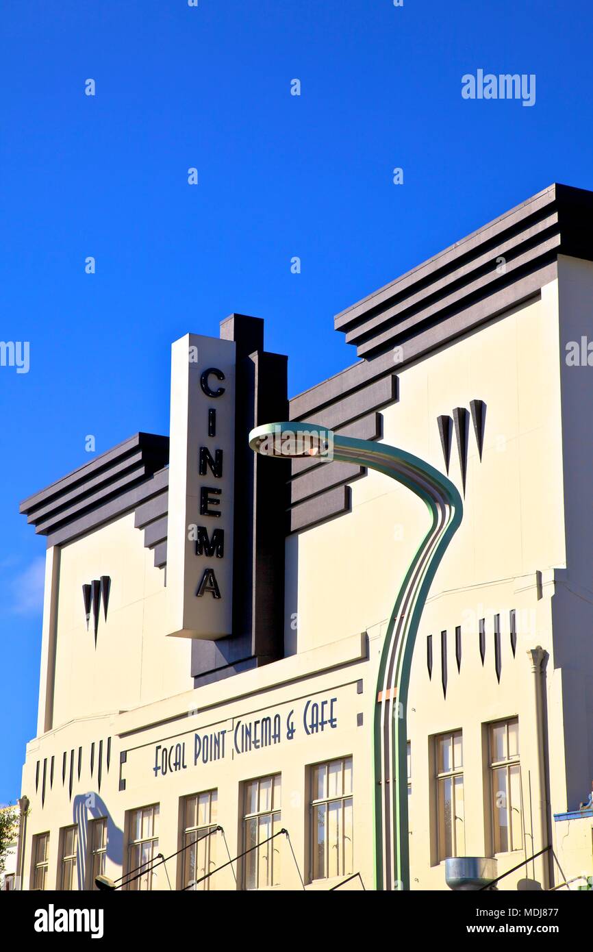 Art Deco Cinema, Hastings, Hawkes Bay, New Zealand, South West Pacific Ocean. Stock Photo