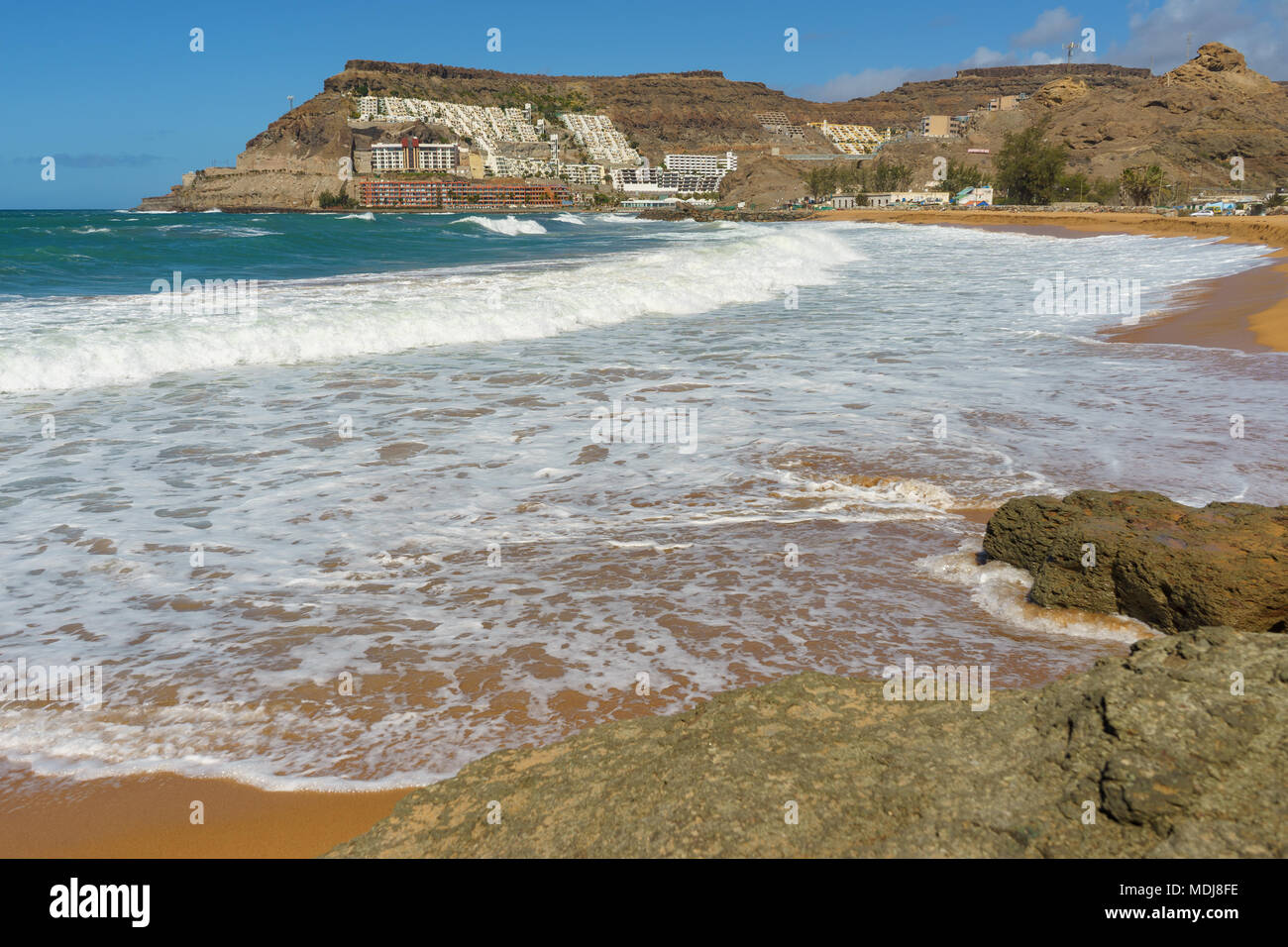 Playa de Tauro beach in Playa del Cura resort, Gran Canaria, Canary islands, Spain Stock Photo