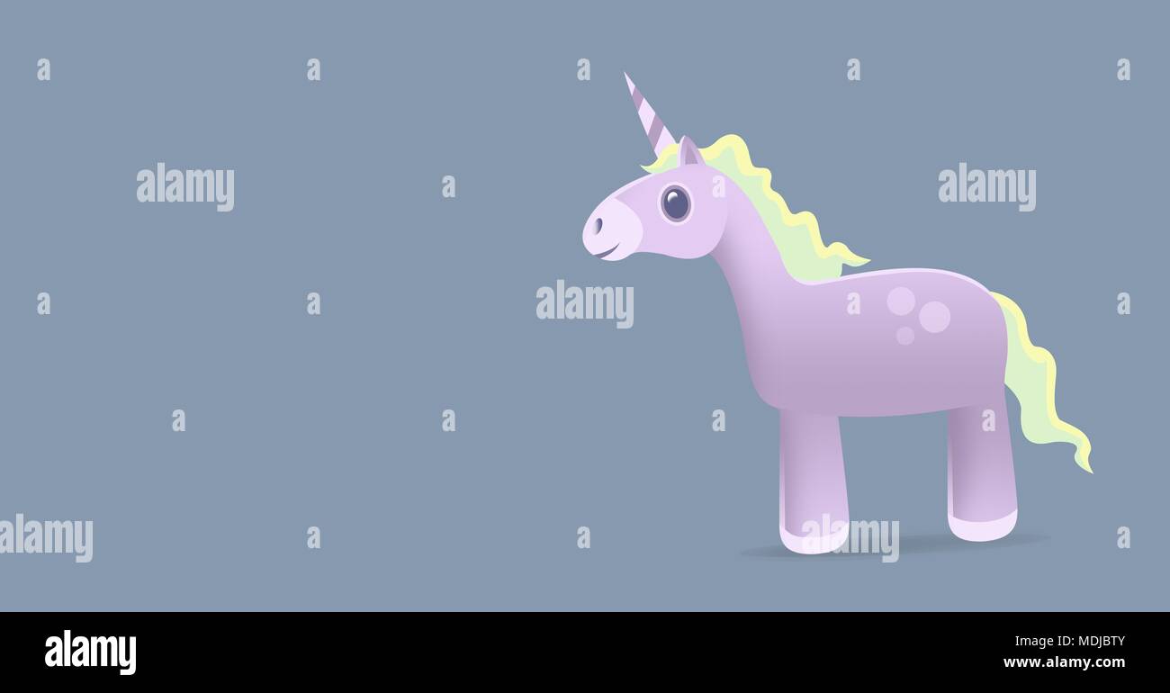 Unicorn illustration with empty space Stock Photo