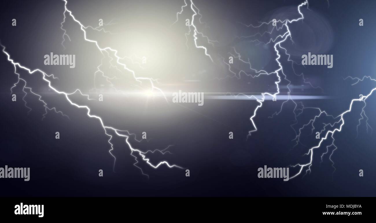 Lightning strikes and dark background Stock Photo - Alamy