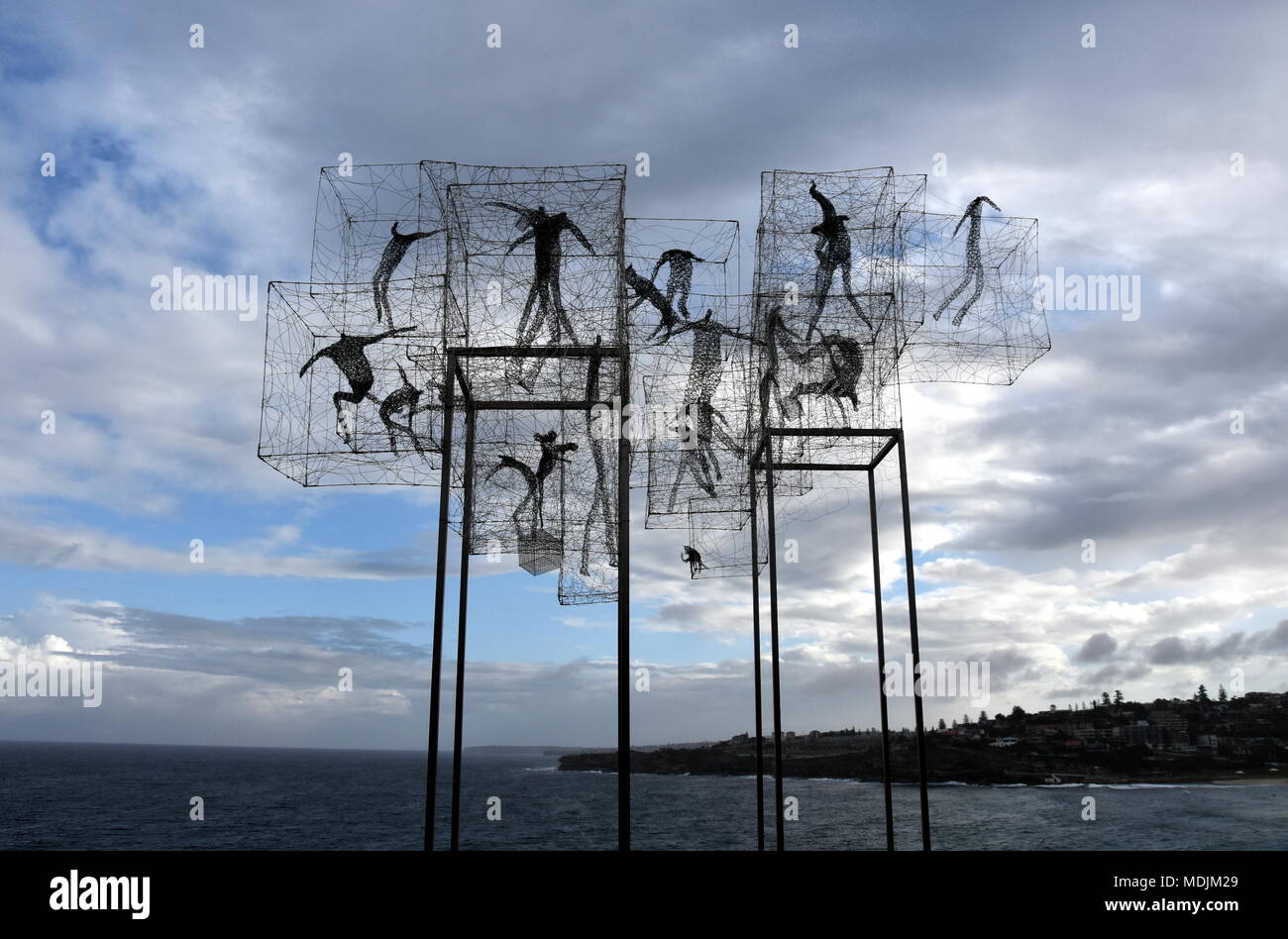 Sydney, Australia - Oct 27, 2017. Barbara Licha: Tenants. Sculpture by the Sea along the Bondi to Coogee coastal walk is the world's largest free to t Stock Photo
