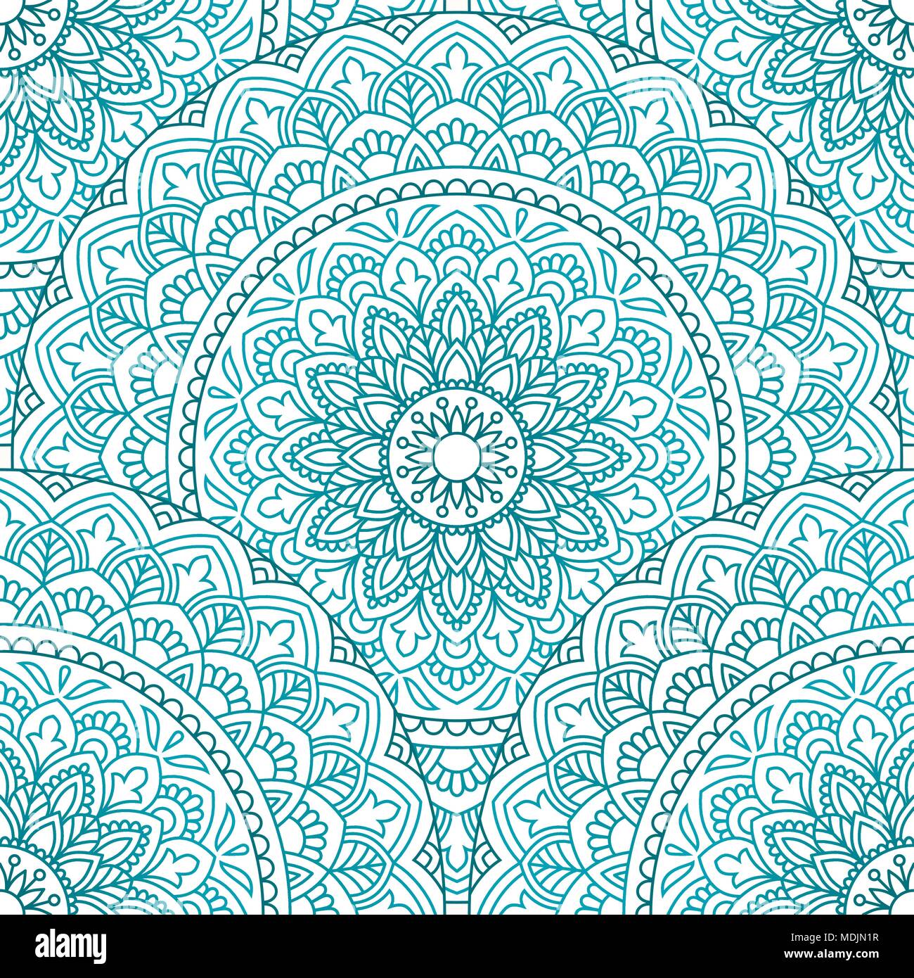 Seamless pattern with mandala. Vintage decorative elements Stock Vector