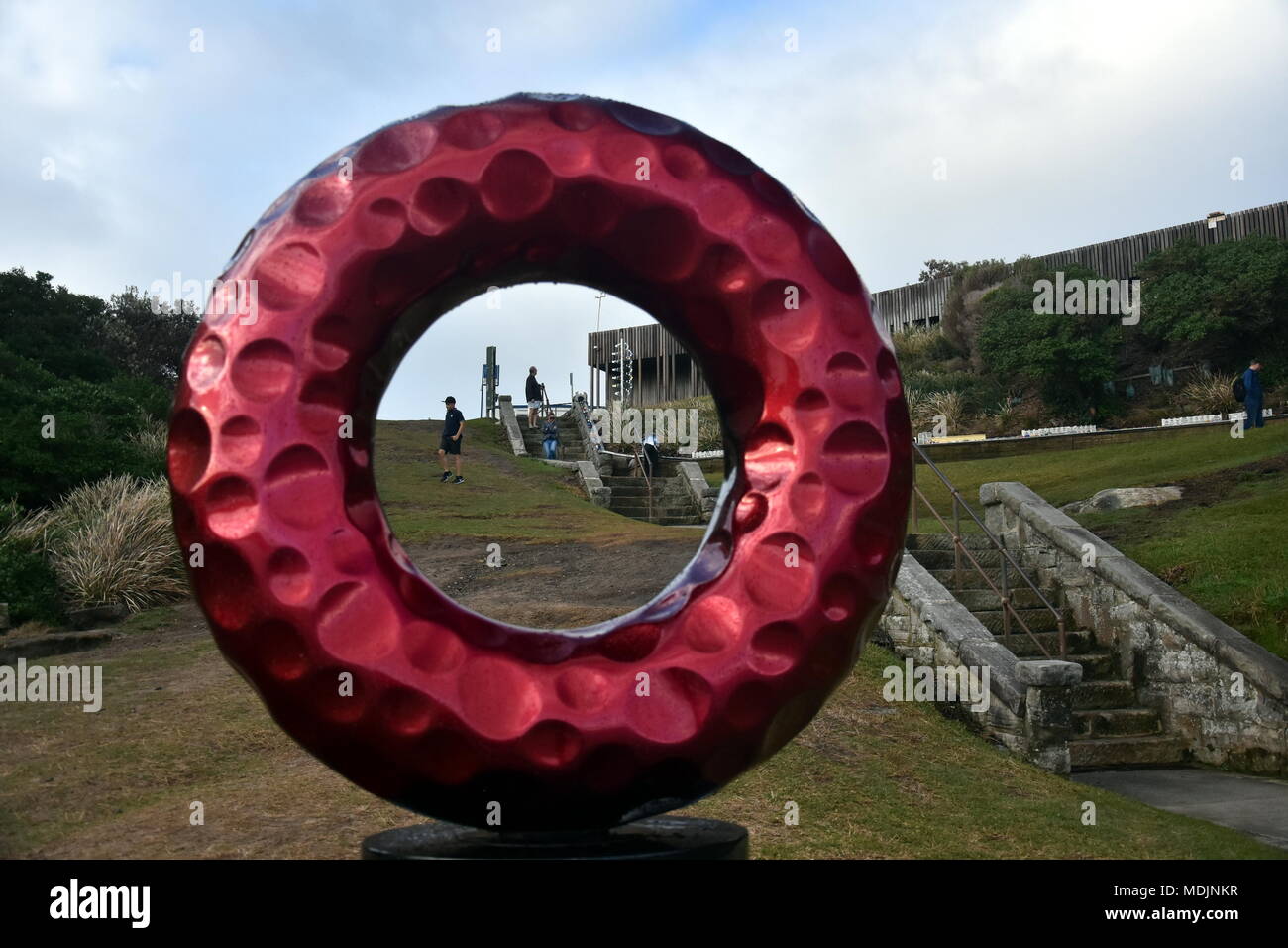 Sydney, Australia - Oct 27, 2017. Wesley Harrop: Zygomaticus. Sculpture by the Sea along the Bondi to Coogee coastal walk is the world's largest free  Stock Photo