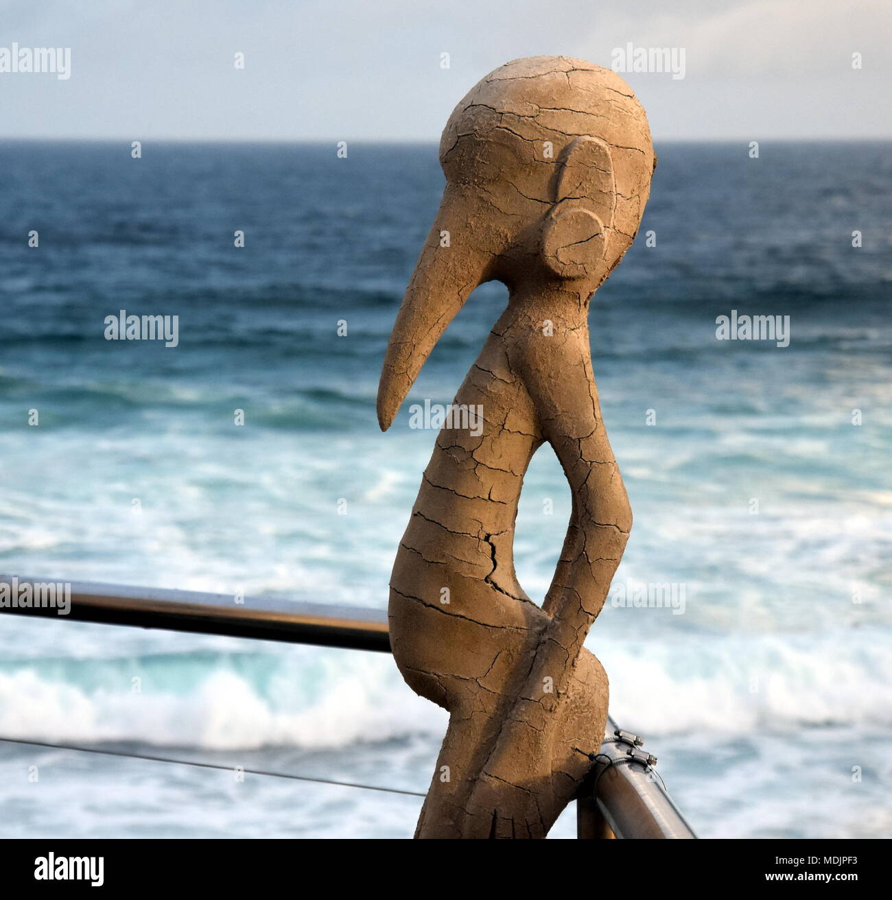 Sydney, Australia - Oct 27, 2017. Jeremy Sheehan: Rise and Fall. Sculpture by the Sea along the Bondi to Coogee coastal walk is the world's largest fr Stock Photo