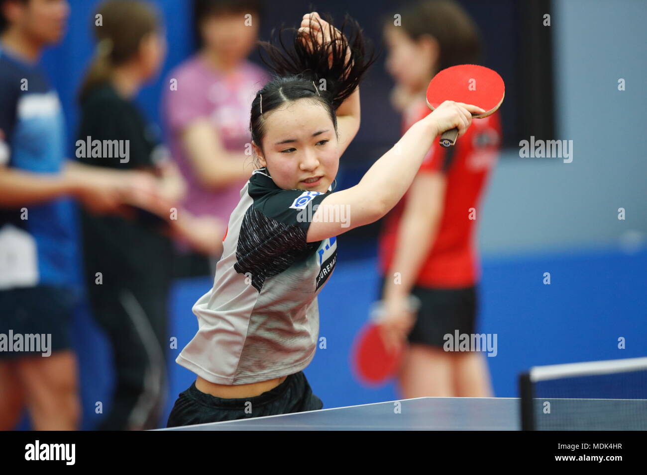 Tokyo, Japan. 20th Apr, 2018. Mima Ito (JPN), April 20, 2018 - Table Tennis  : 2018 World Table