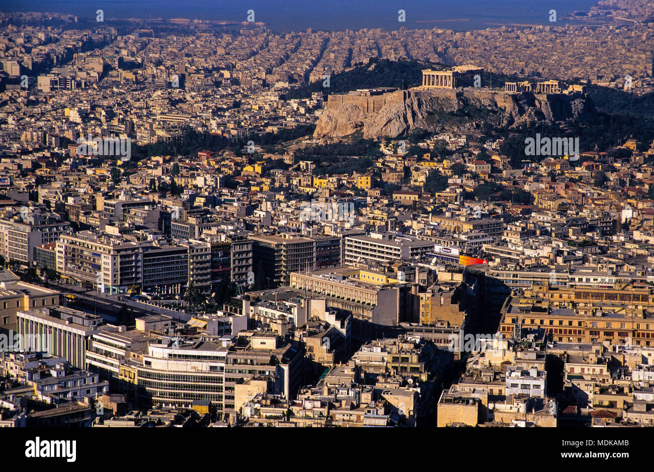 View of Athens City, with Parthenon, Greece. Europe. Stock Photo