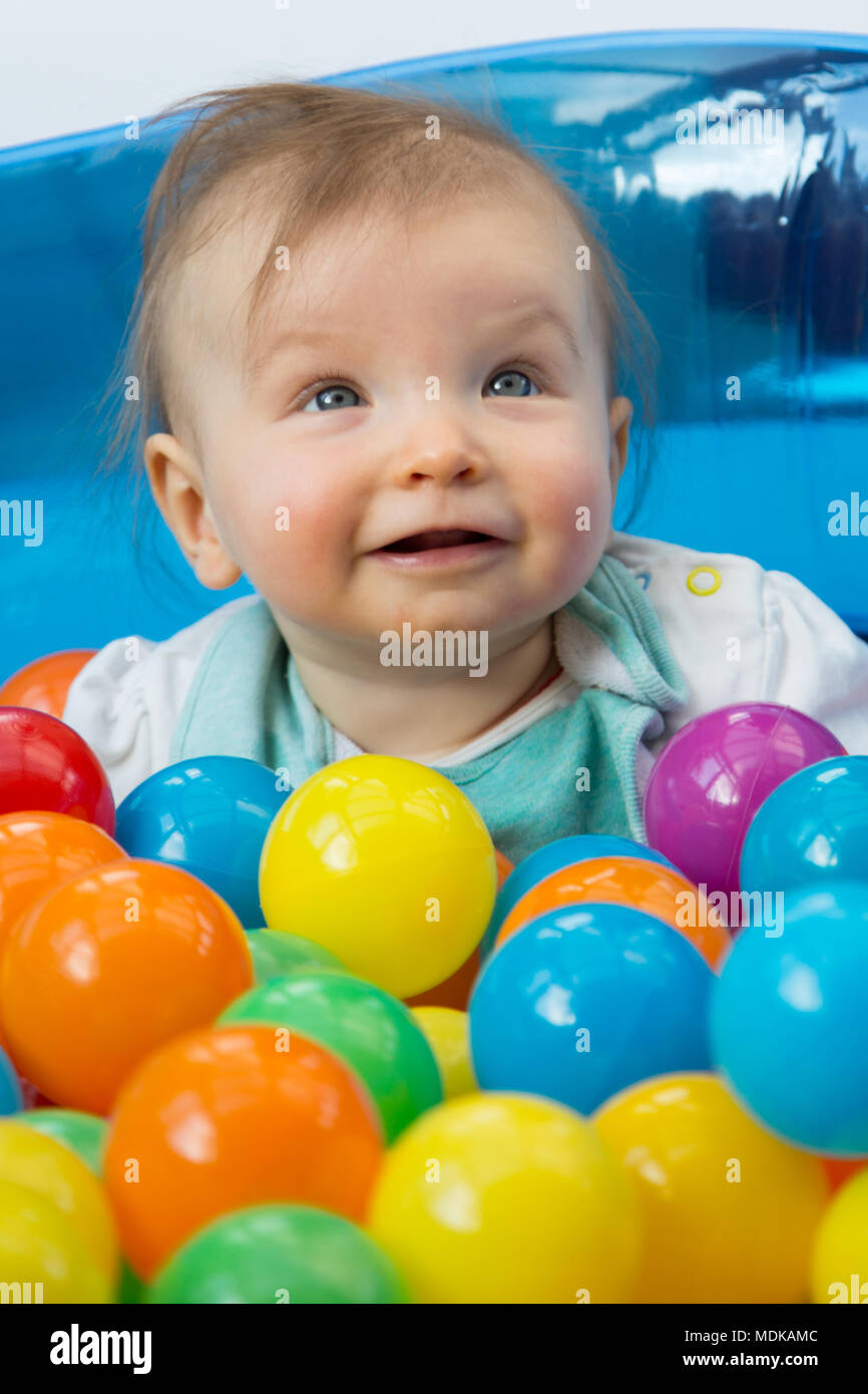 Baby In Ball Pit Stock Photo Alamy