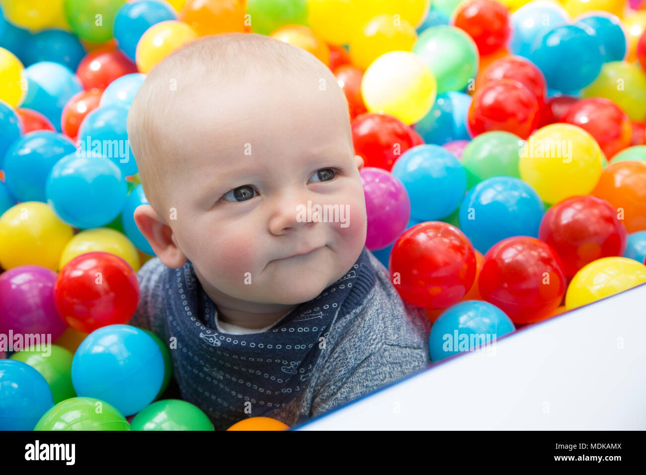 Baby In Ball Pit Stock Photo Alamy