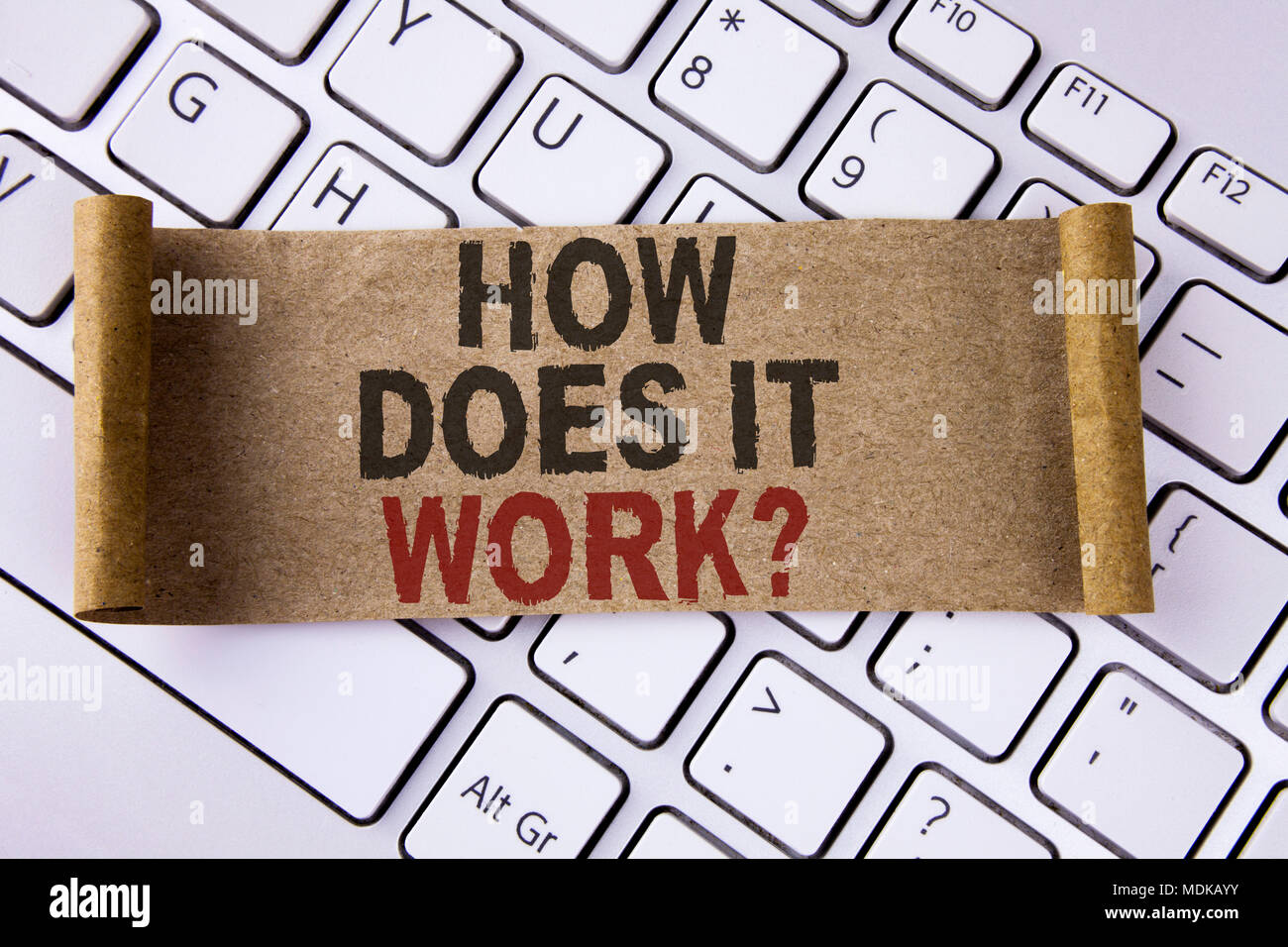 Conceptual hand writing showing How Does It Work Question. Business ...