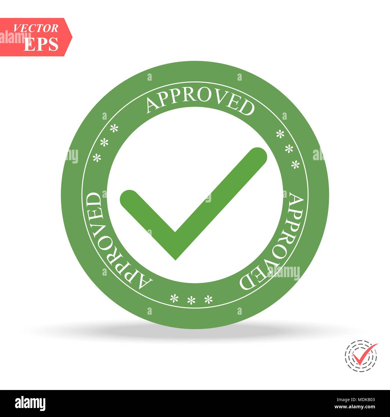 Green Approved stamp on white background eps Stock Vector Image & Art
