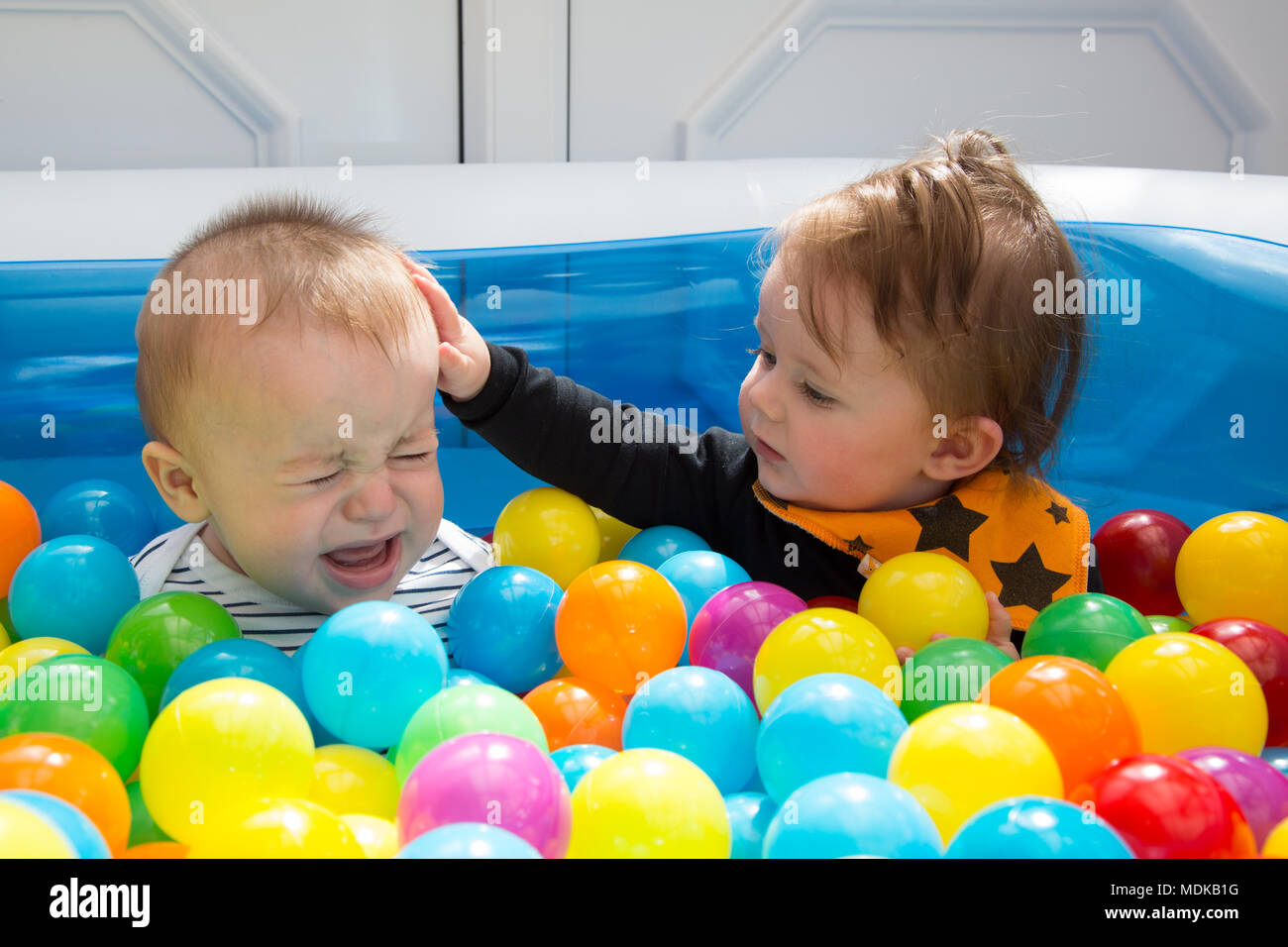 Baby In Ball Pit Stock Photo Alamy