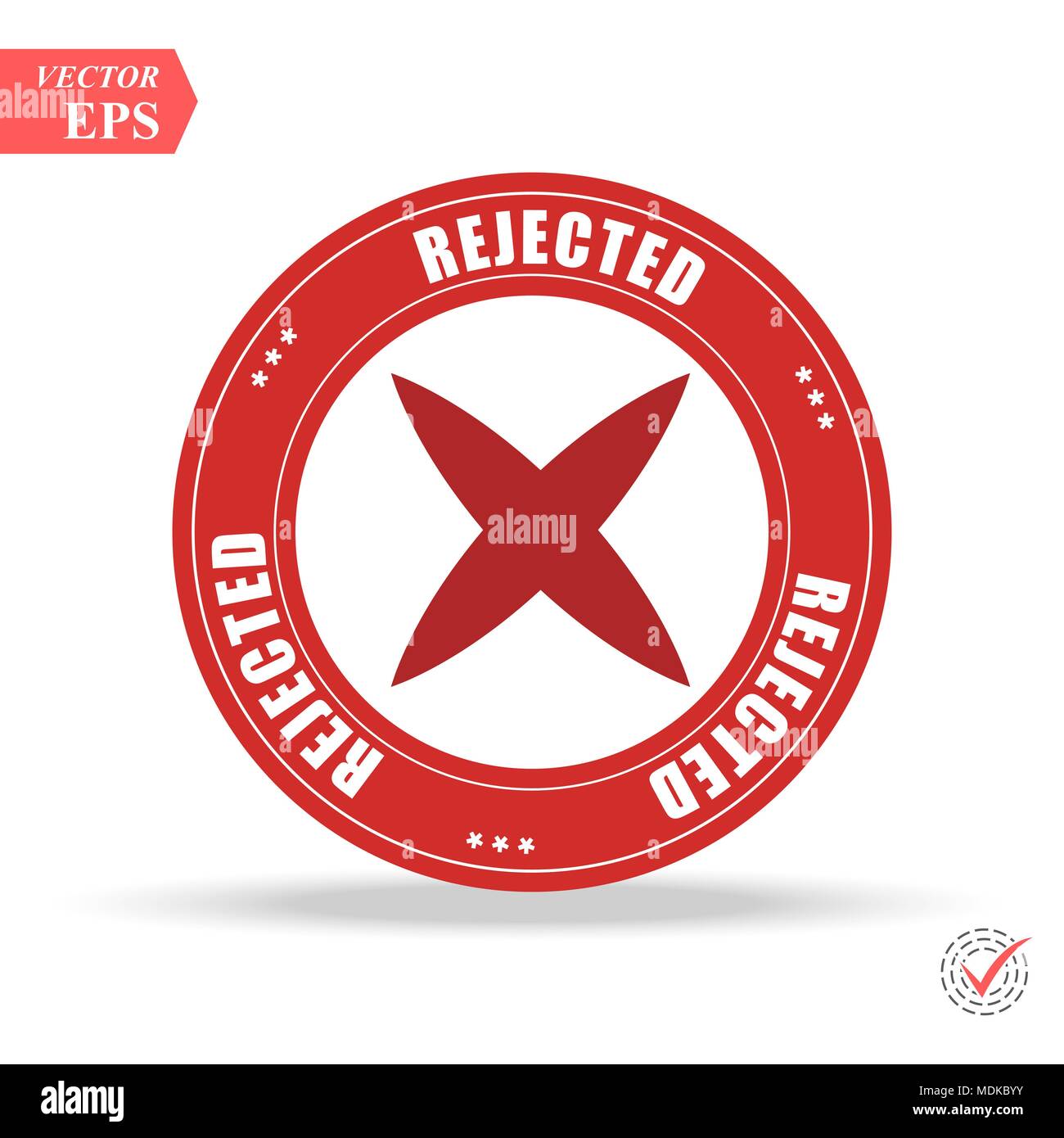 Delete X-Cross rounded icon. Vector style is flat iconic symbol inside a circle, red color, transparent background. eps Stock Vector