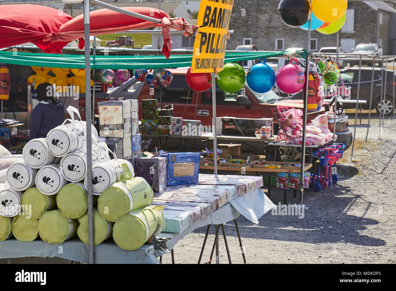 Items for sale at the Green Dragon Market in Amish Country, Ephrata, Lancaster County, Pennsylvania, USA Stock Photo