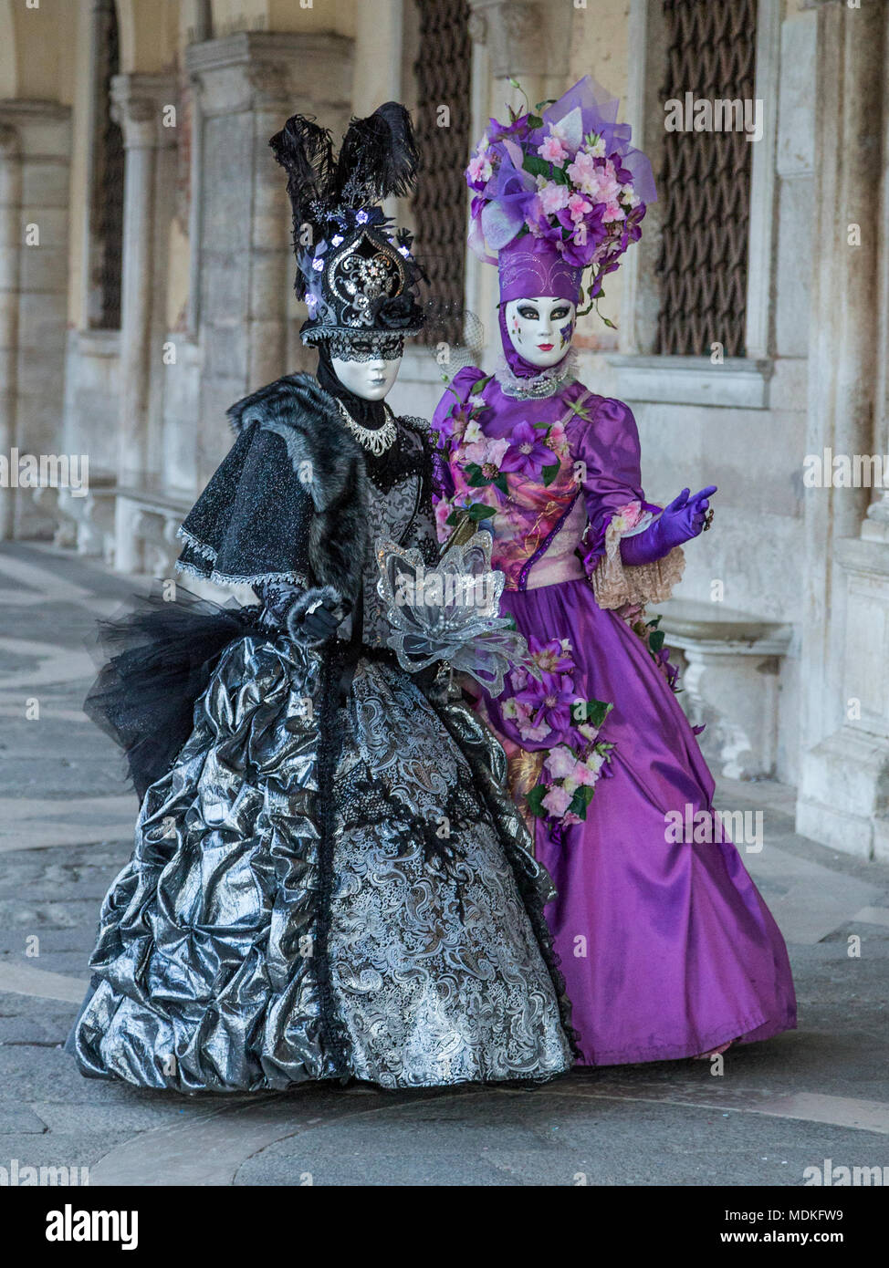 Venice Carnival, costumes, masks, masked ball, February, Piazza San Marco,  St Mark's Square Stock Photo - Alamy