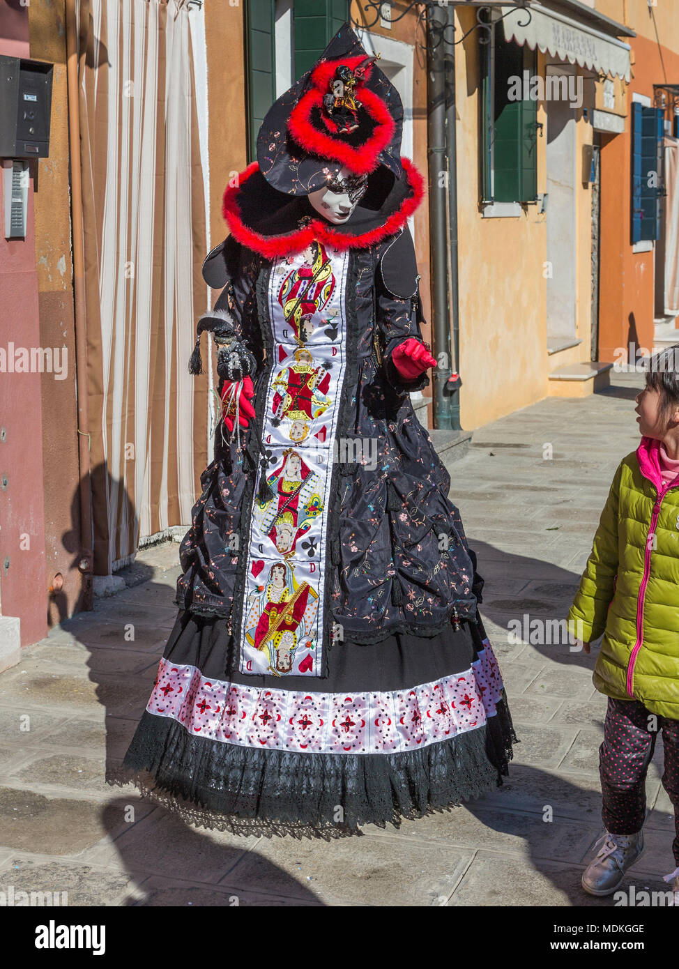 Venice Carnival, costumes, masks, masked ball, February, Piazza San Marco, St Mark's Square Stock Photo