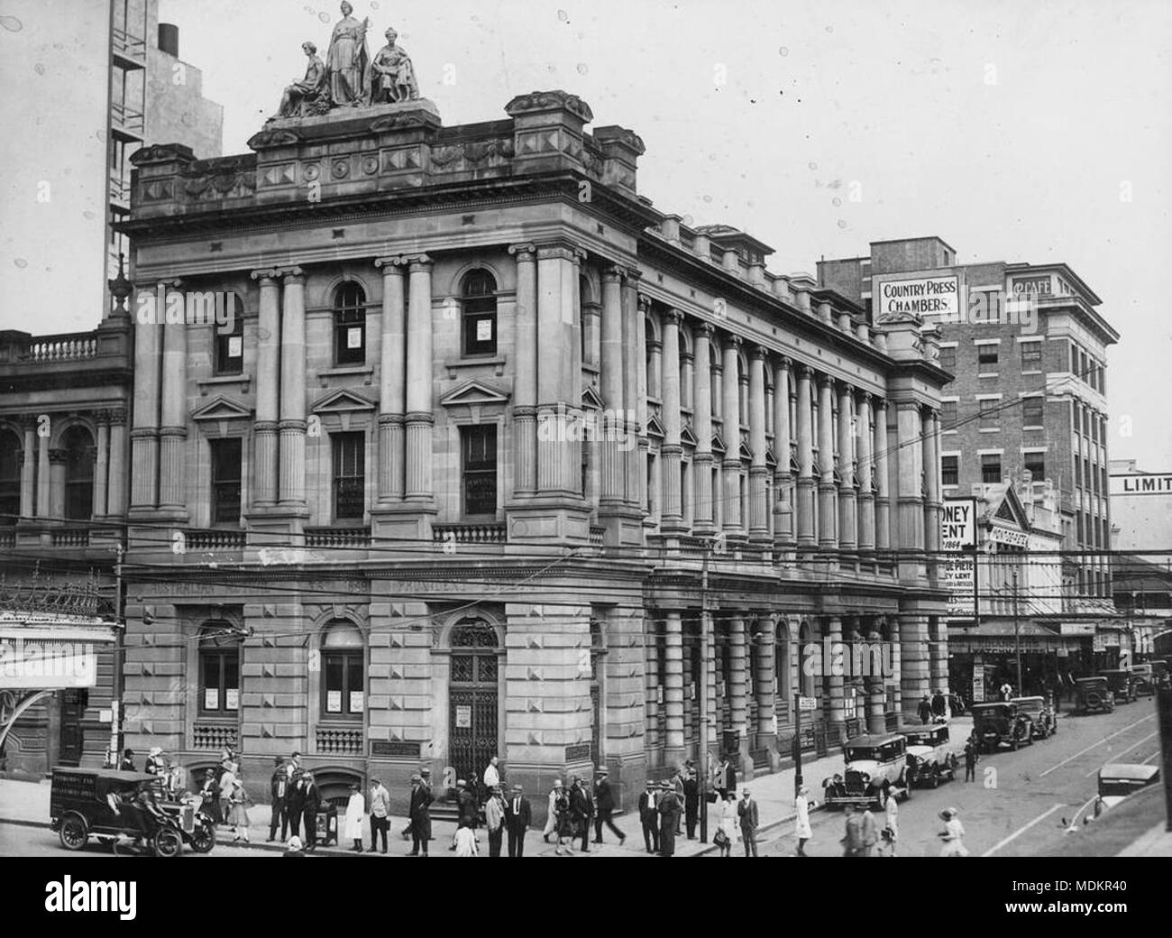 Australian Mutual Provident Society building on the corner of Queen Stock Photo