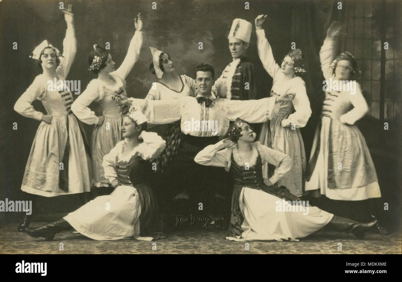 Dance group in costume striking a pose, Brisbane, Queensland, 1931