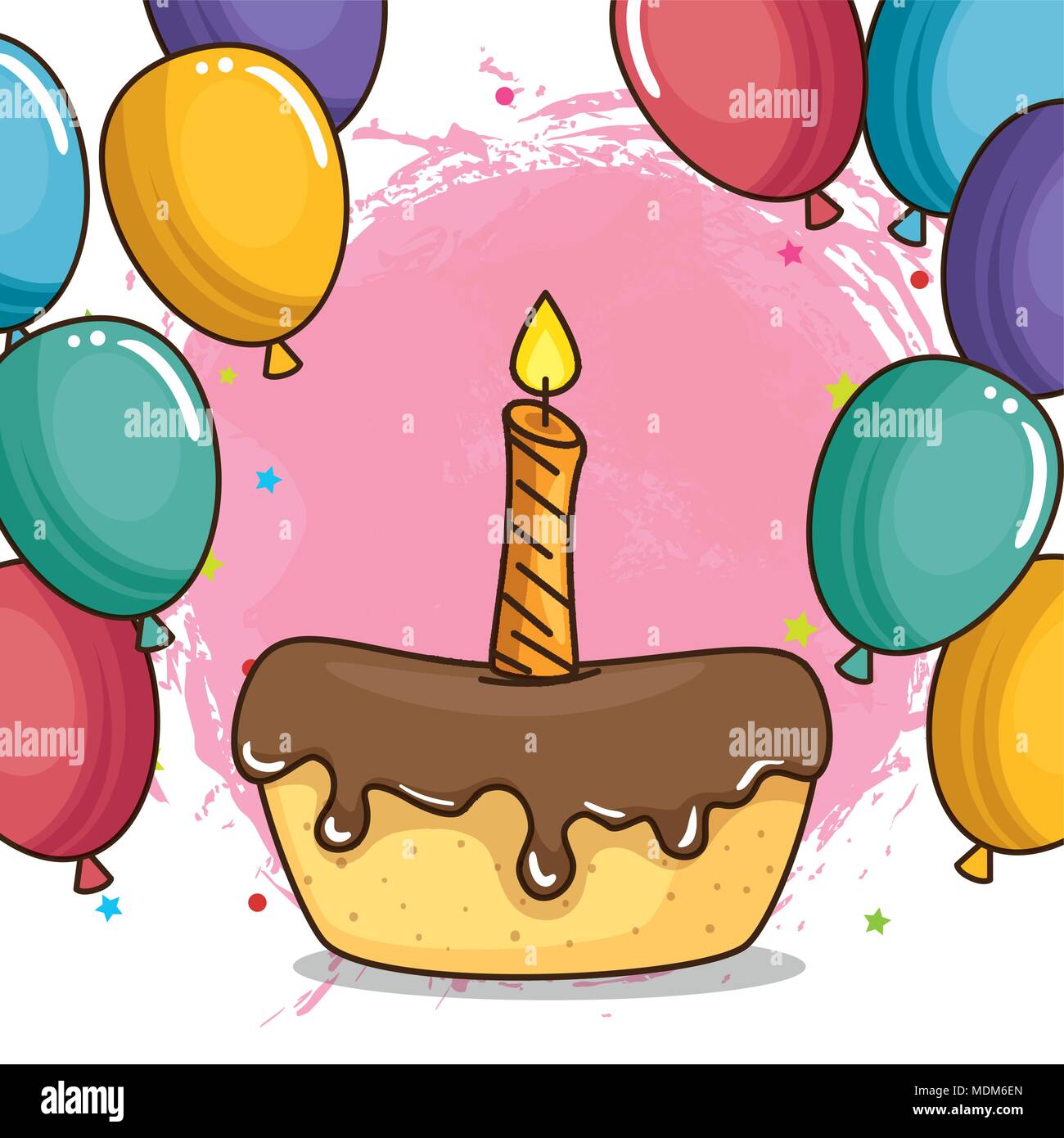 happy birthday card with sweet cake Stock Vector Image & Art - Alamy