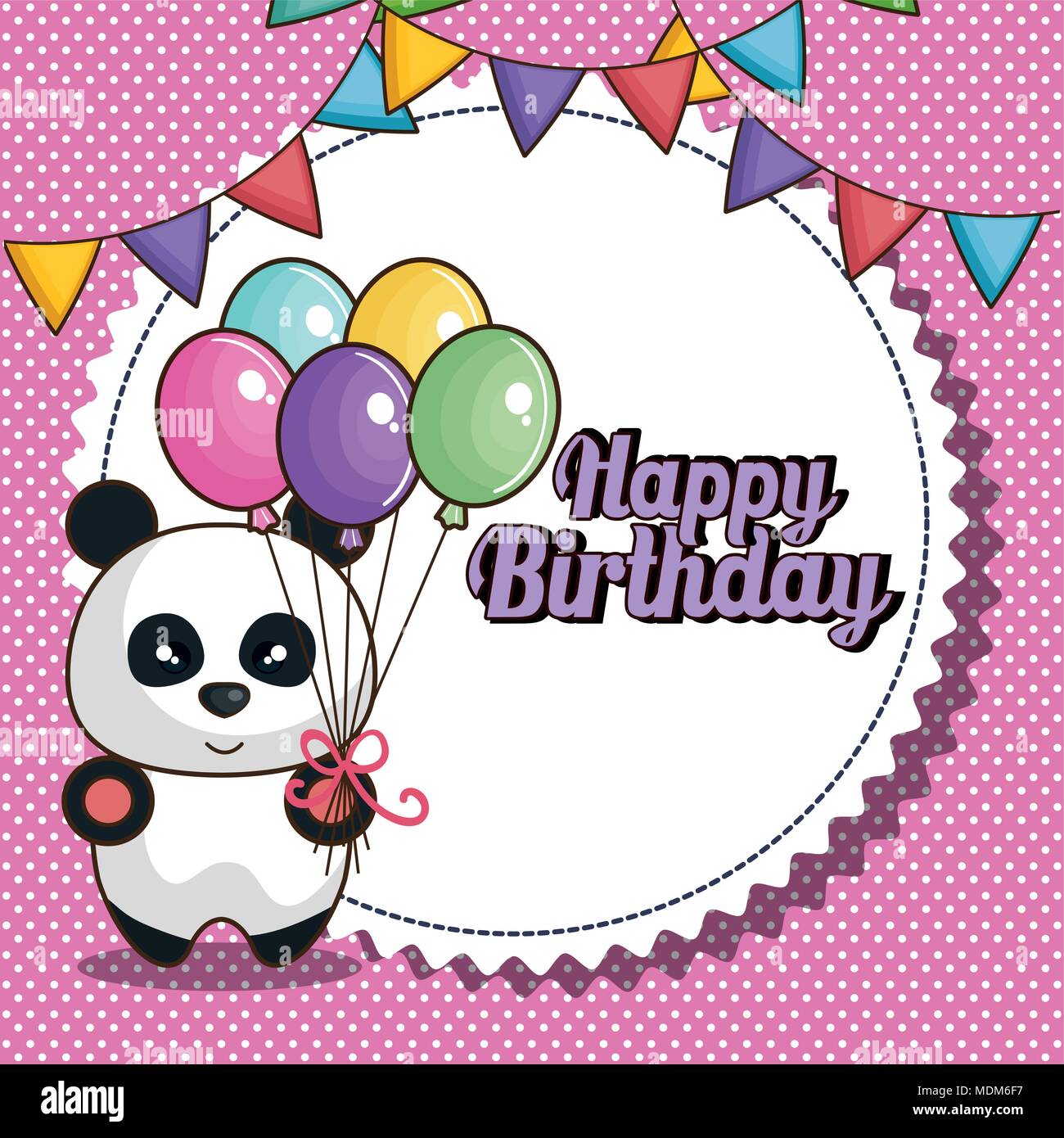 happy birthday card with bear teddy Stock Vector Image & Art - Alamy