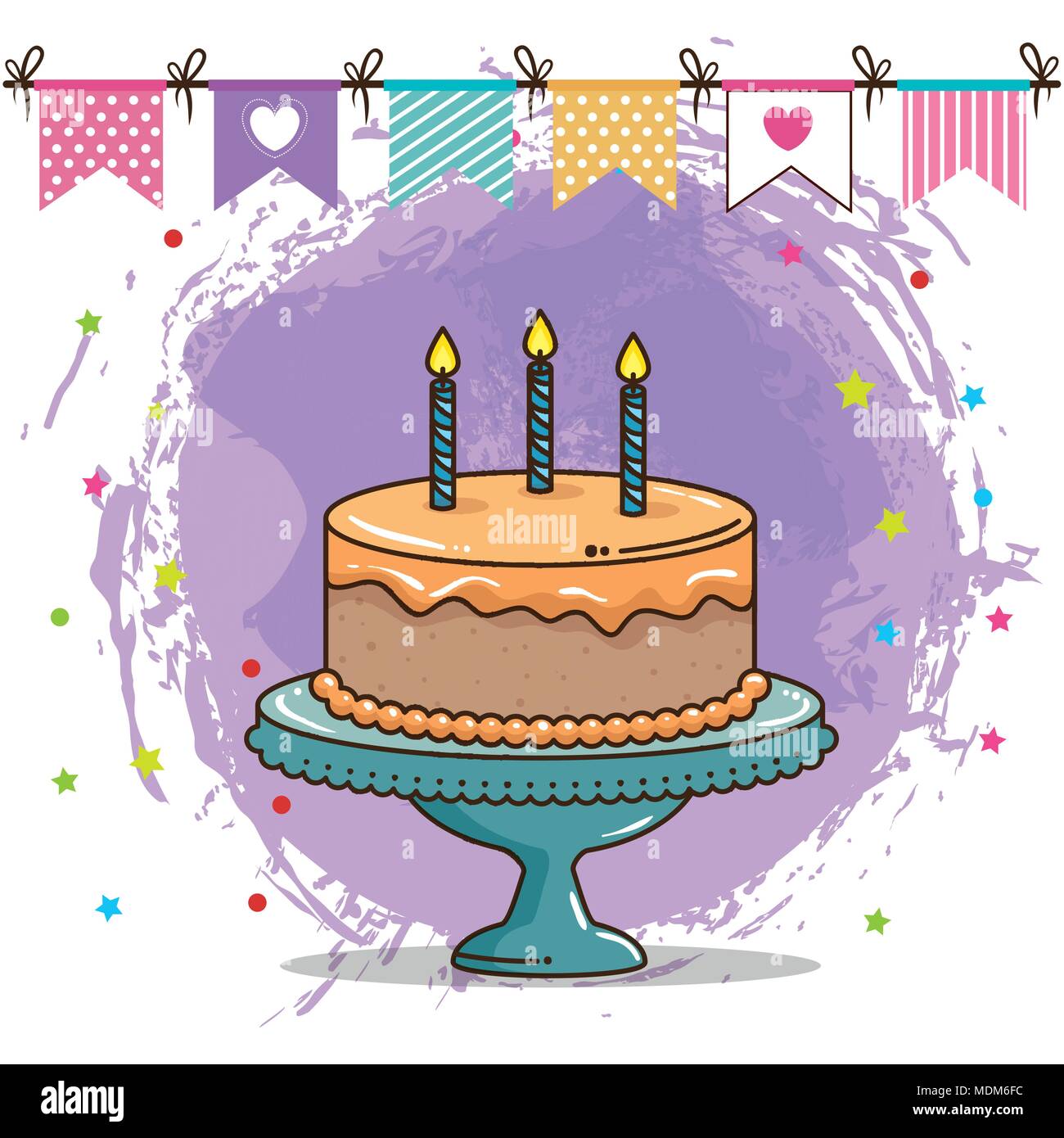 happy birthday card with sweet cake Stock Vector Image & Art - Alamy