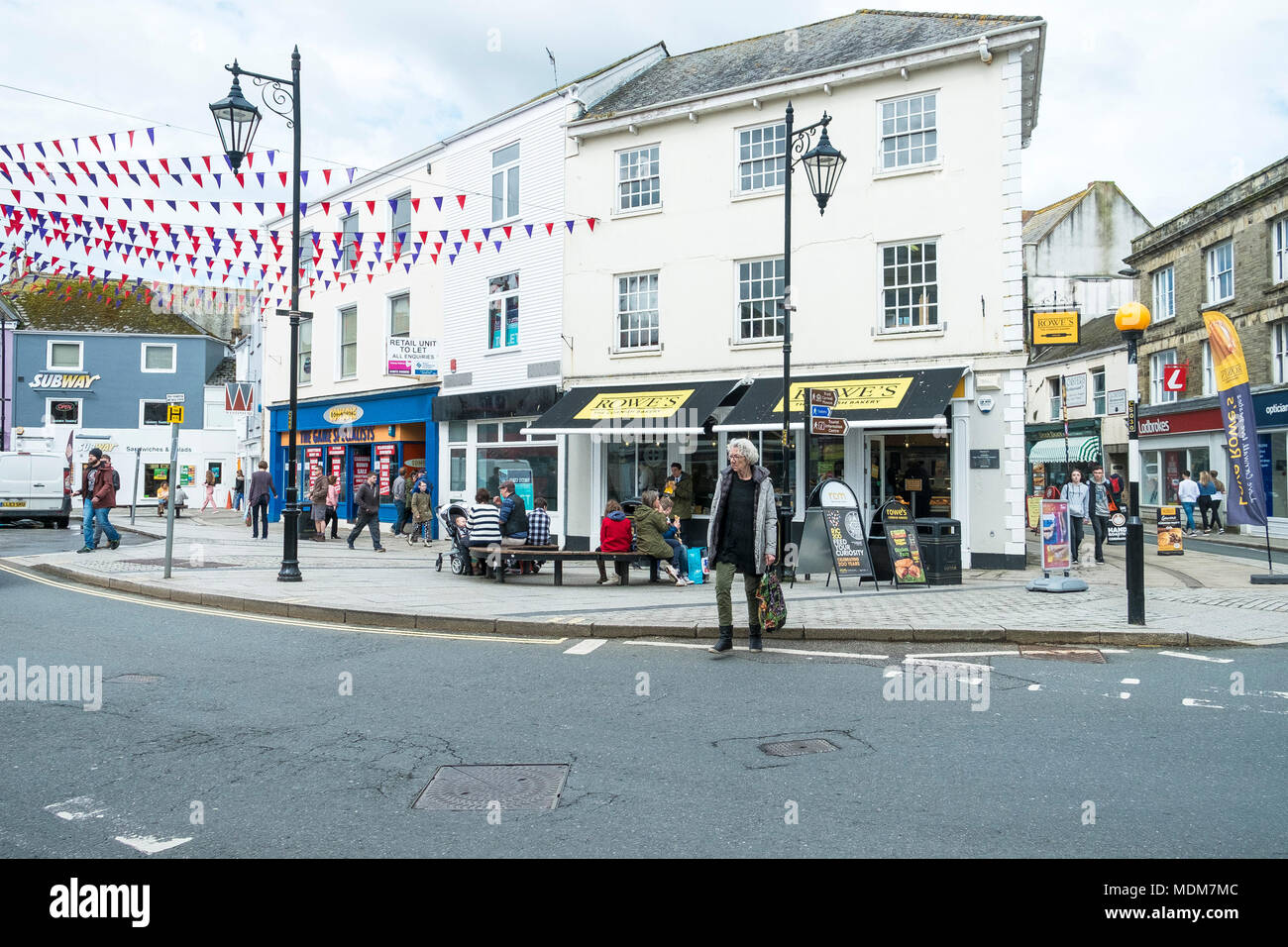 Shops and stores in Victoria Square in Truro in Cornwall Stock Photo Alamy