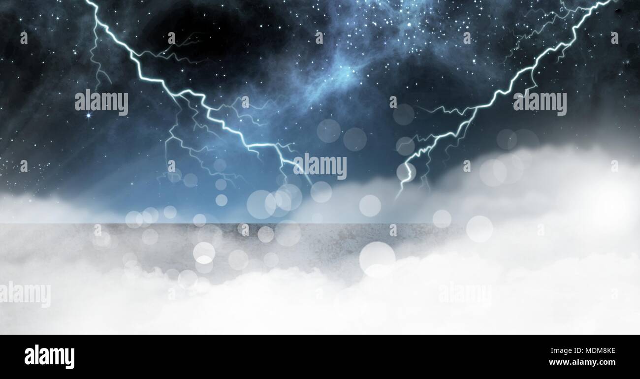 Lightning strikes in sky Stock Photo - Alamy