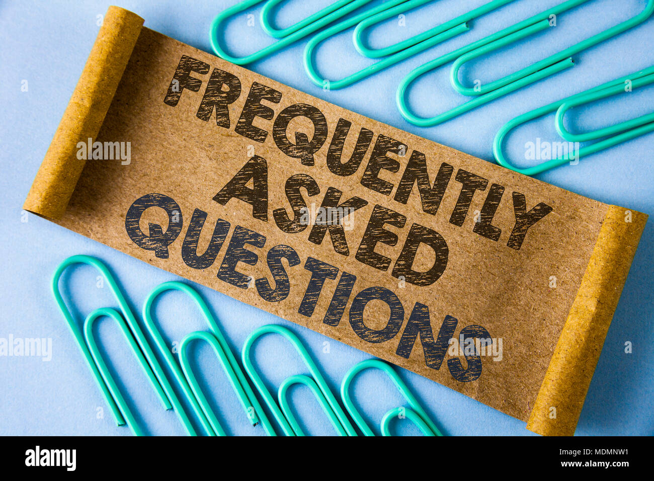 Text sign showing Frequently Asked Questions. Conceptual photo most ...