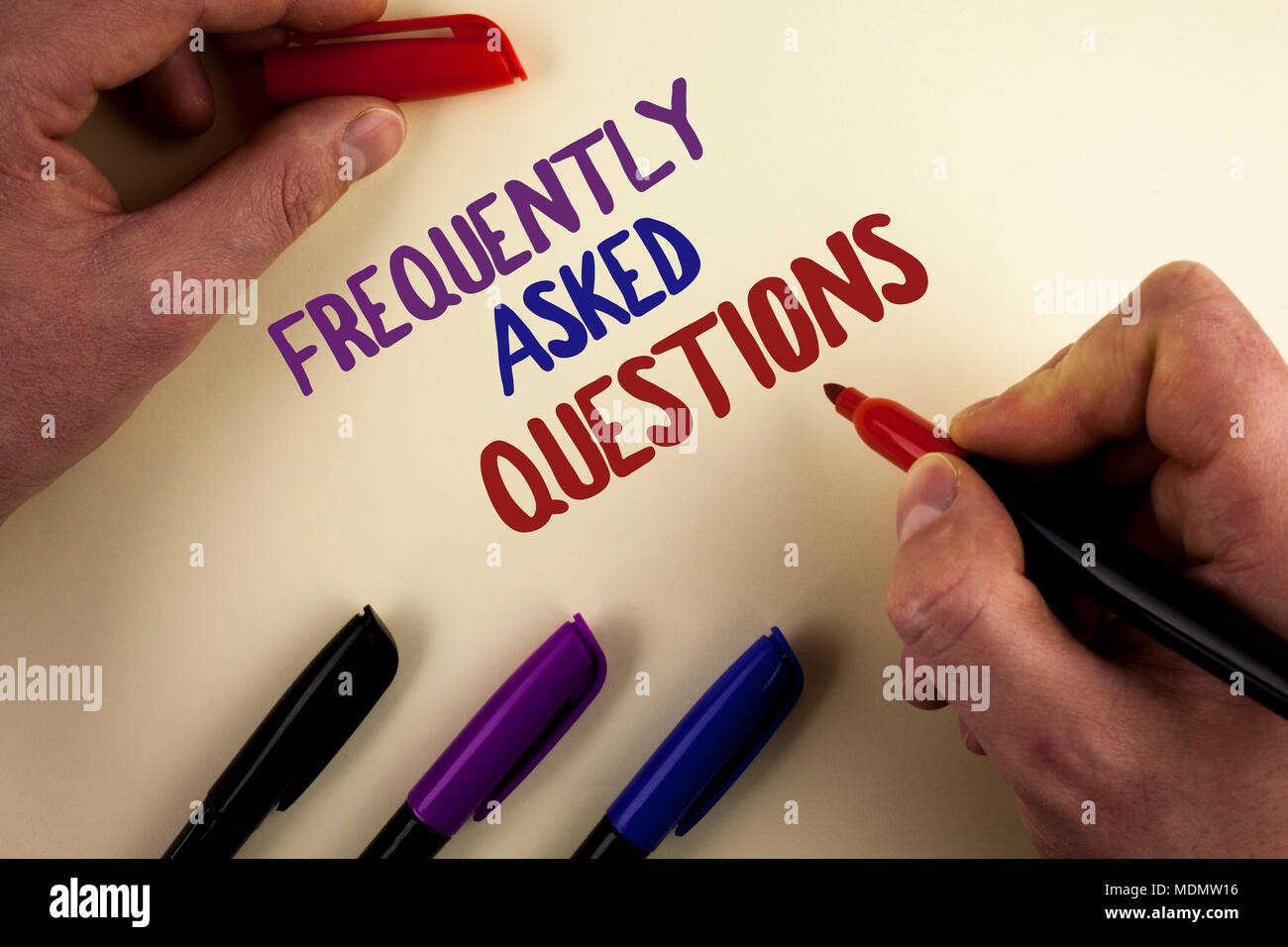 Text sign showing Frequently Asked Questions. Conceptual photo most ...