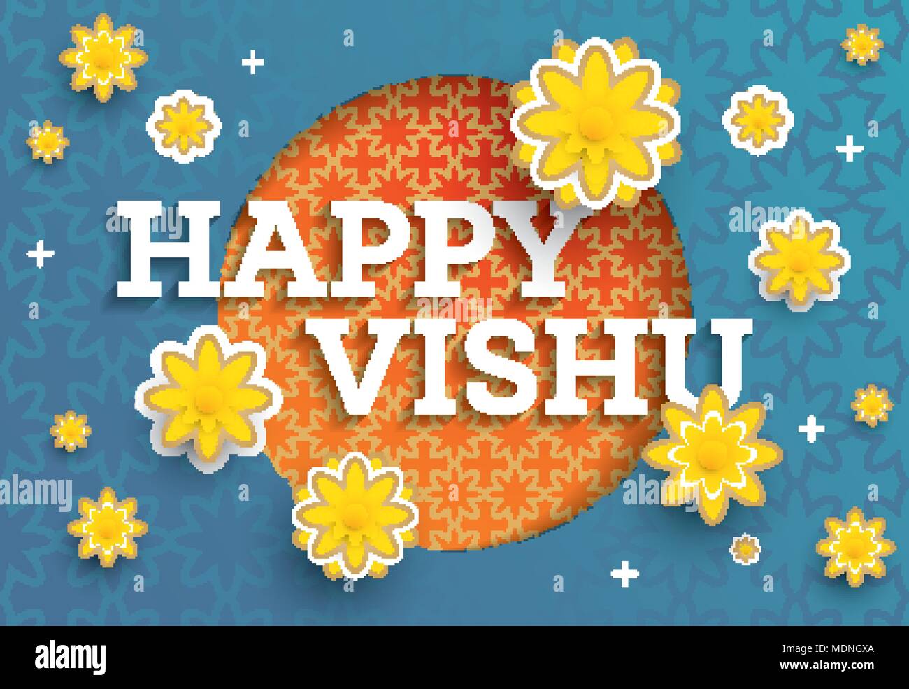 Vishu Festival. Vector Illustration. Traditional Indian Festival Happy Vishu  Celebrated in Kerala India. Paper Art Flowers Stock Vector Image & Art -  Alamy