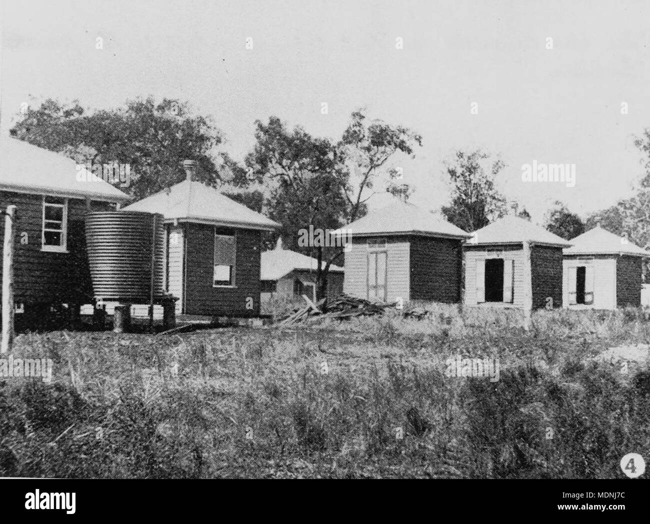 Peel Island lazarette huts (1907) Stock Photo