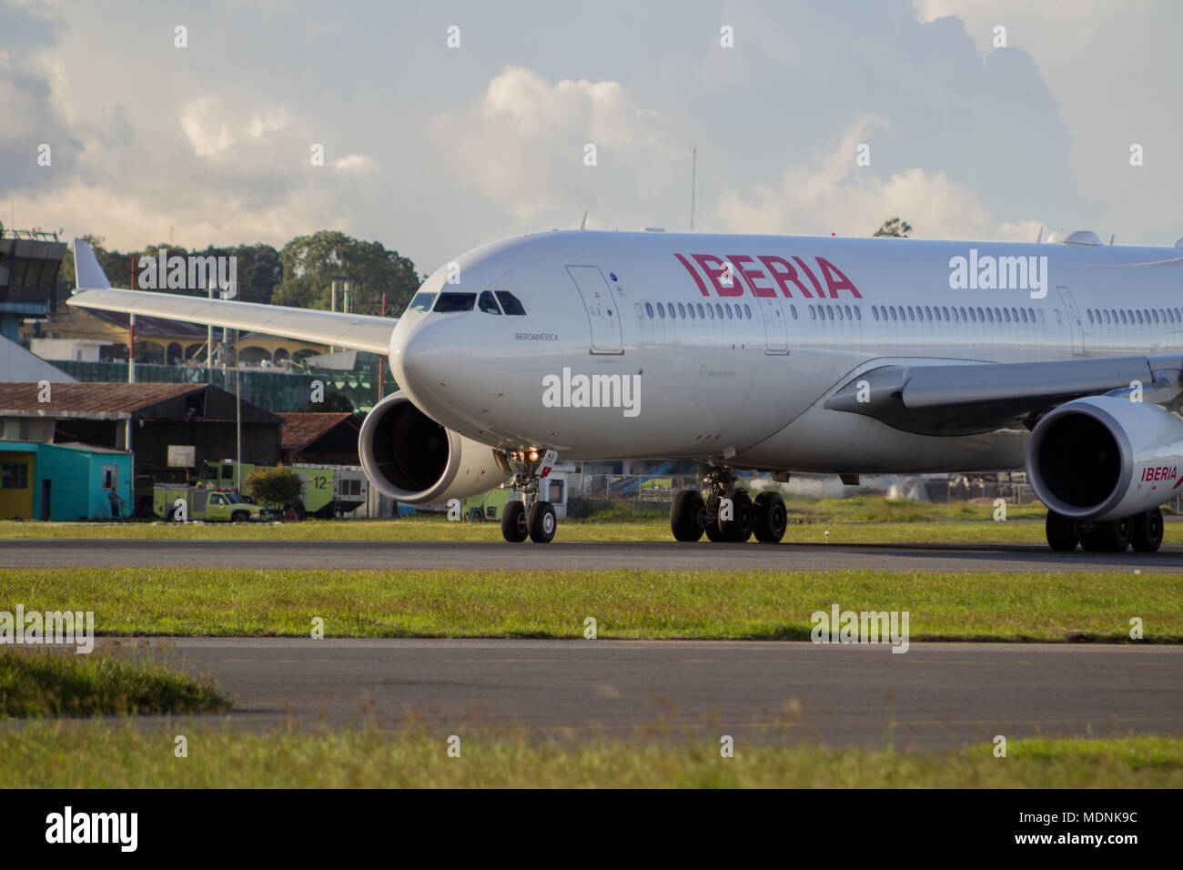 Iberia a330 taking off from Guatemala City Stock Photo