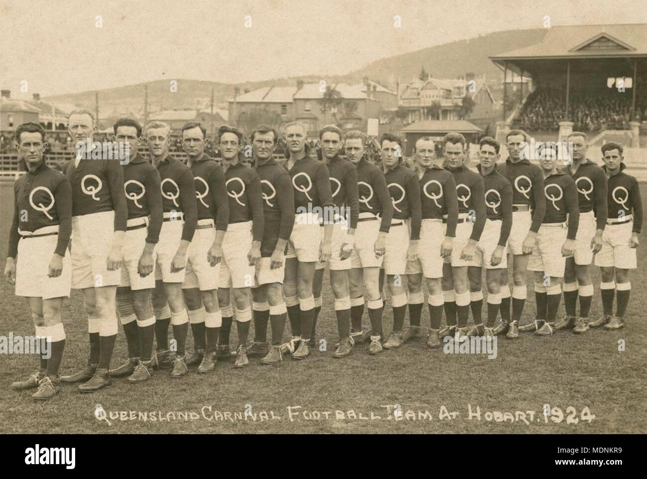 Queensland AFL team in Tasmania, 1924 Stock Photo Alamy