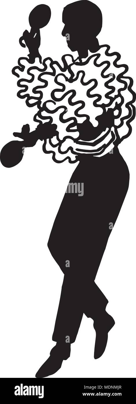 Calypso Dancer 2 - Retro Clipart Illustration Stock Vector