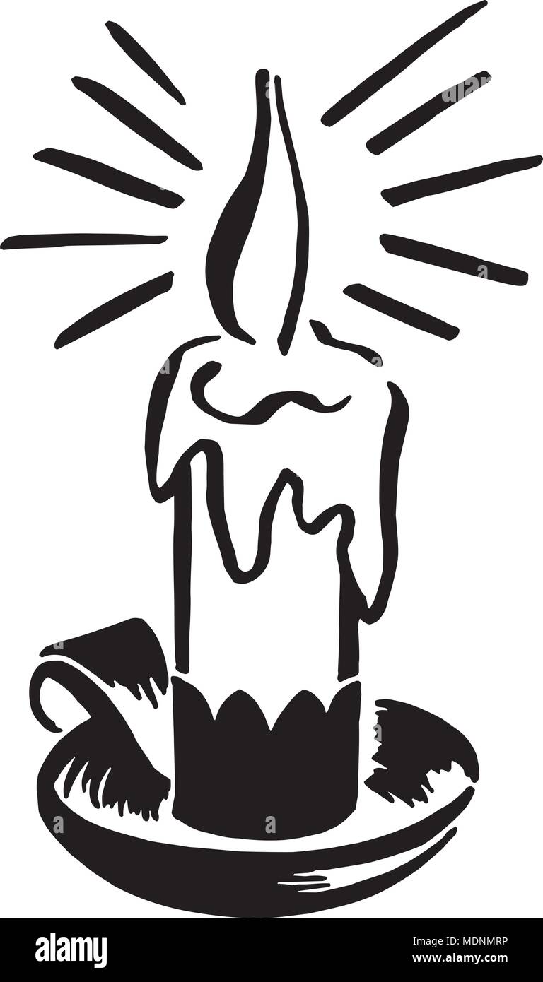 candle clipart black and white