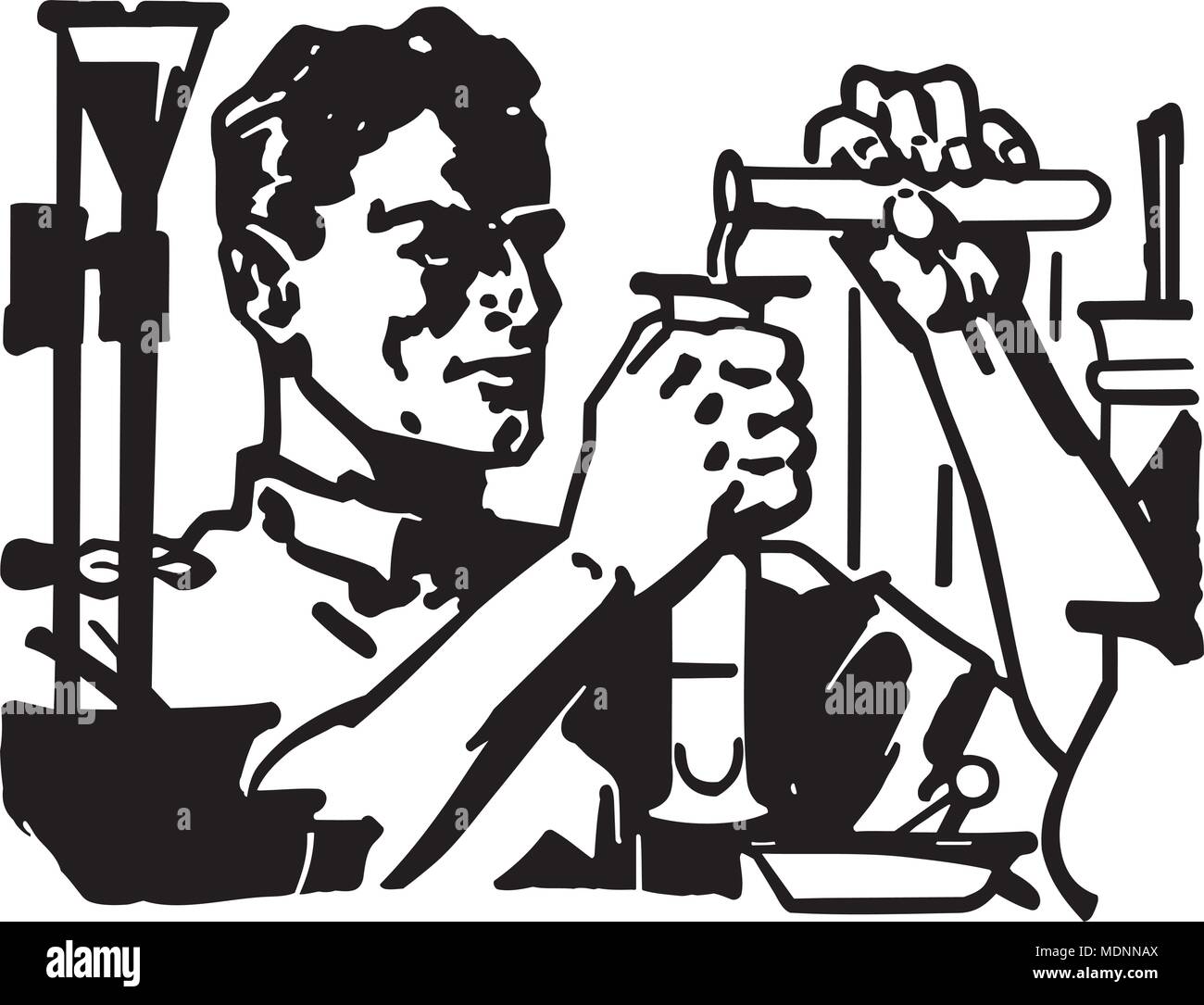 Chemist - Retro Clipart Illustration Stock Vector