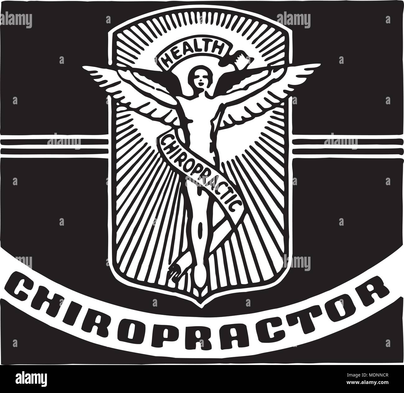 Chiropractor - Retro Ad Art Banner Stock Vector