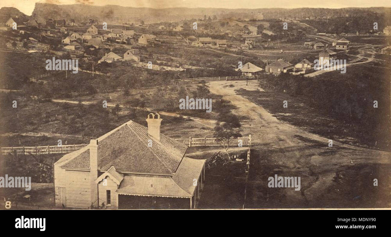 Wickham Terrace, Brisbane from the Observatory in 1863 Stock Photo Alamy
