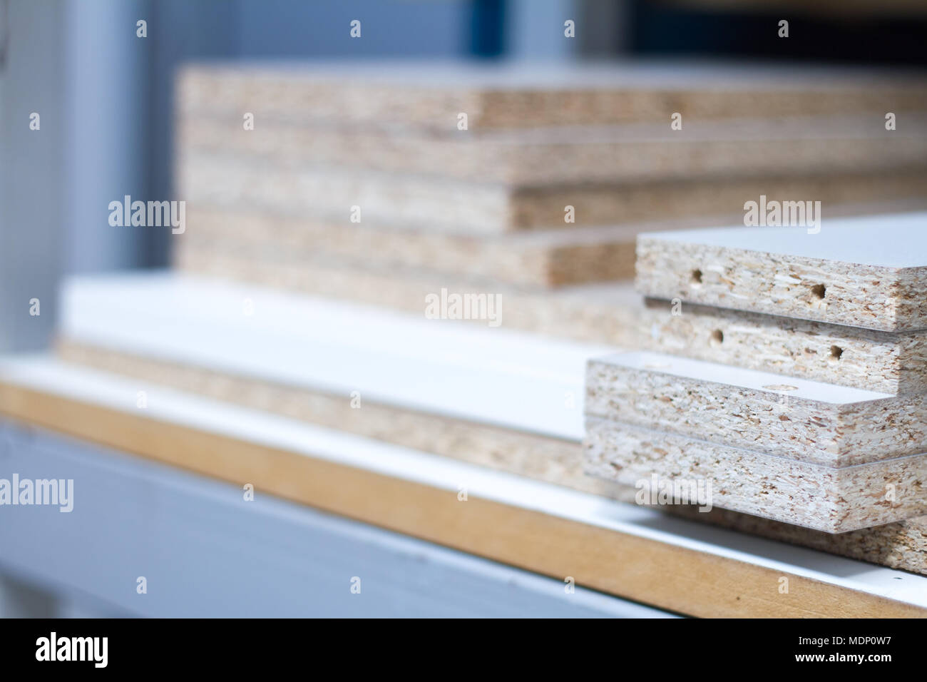 MDF, PARTICLE BOARD. Wood panels of different thicknesses and colors