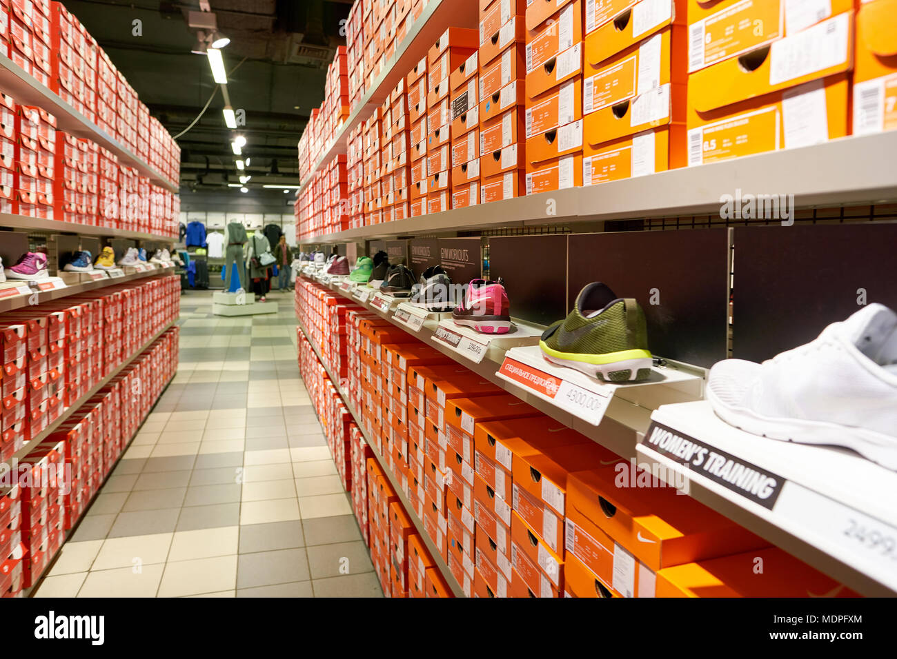 SAINT PETERSBURG, RUSSIA - CIRCA OCTOBER, 2017: inside Nike Factory Store  in Saint Petersburg Stock Photo - Alamy