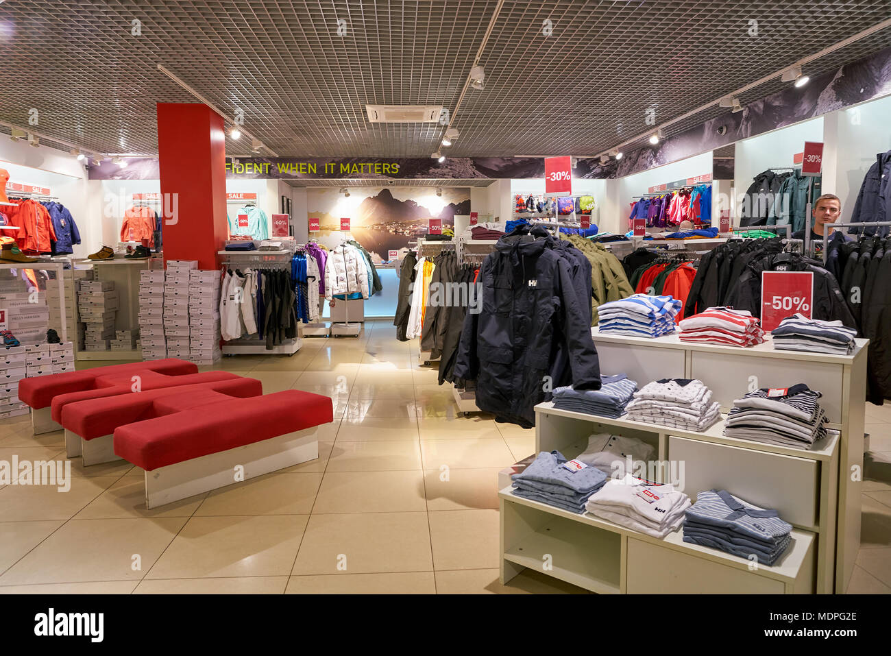 SAINT PETERSBURG, RUSSIA - CIRCA OCTOBER, 2017: inside Helly Hansen store  in Saint Petersburg Stock Photo - Alamy