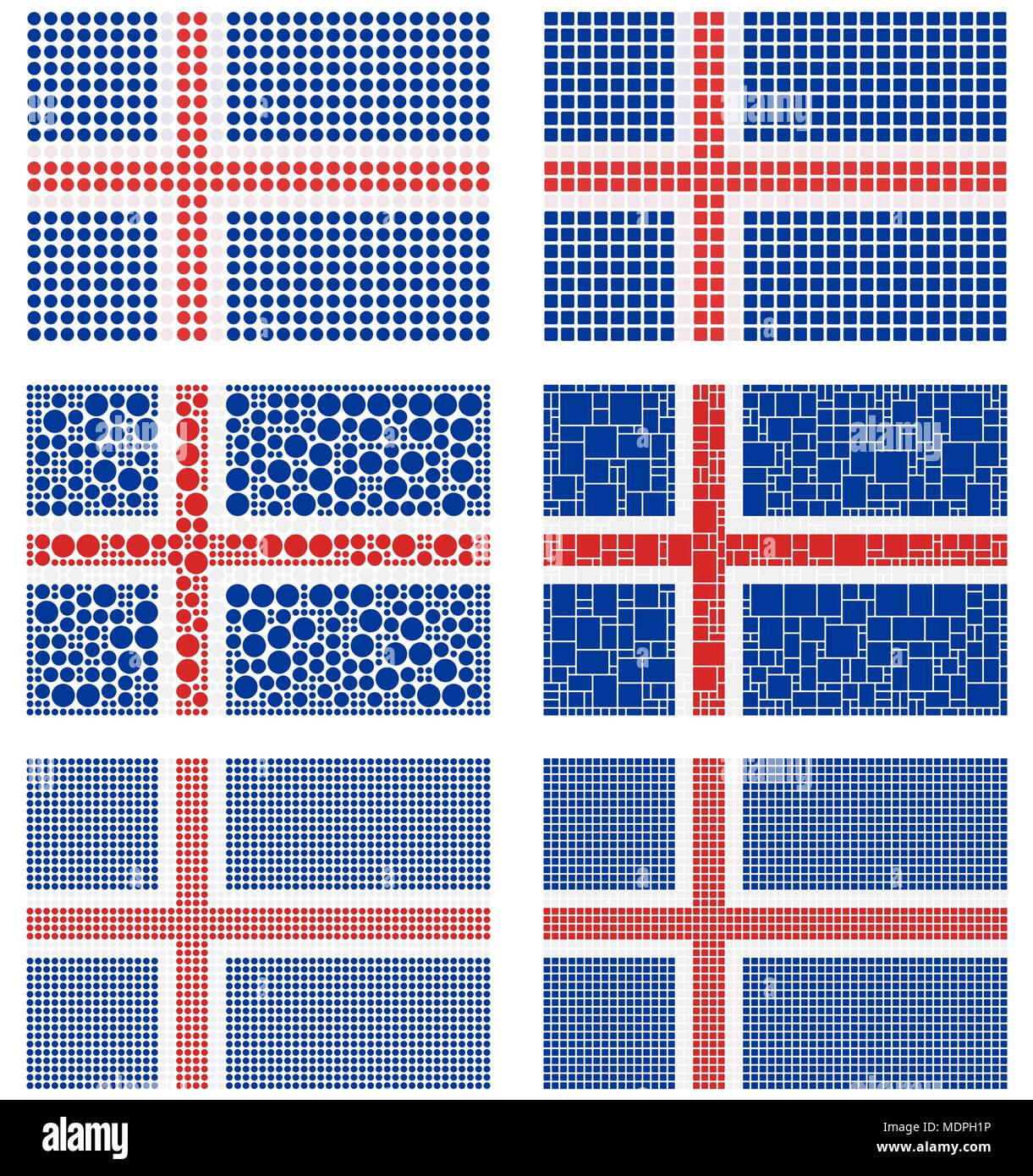 Mosaic Iceland flag set Stock Vector Image & Art - Alamy